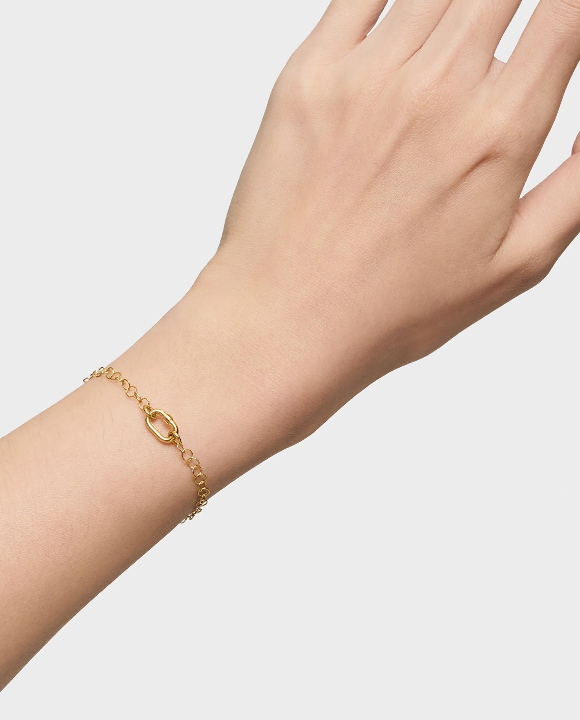 Pulseira de Corrente Hold Oval de Ouro Dourado-5