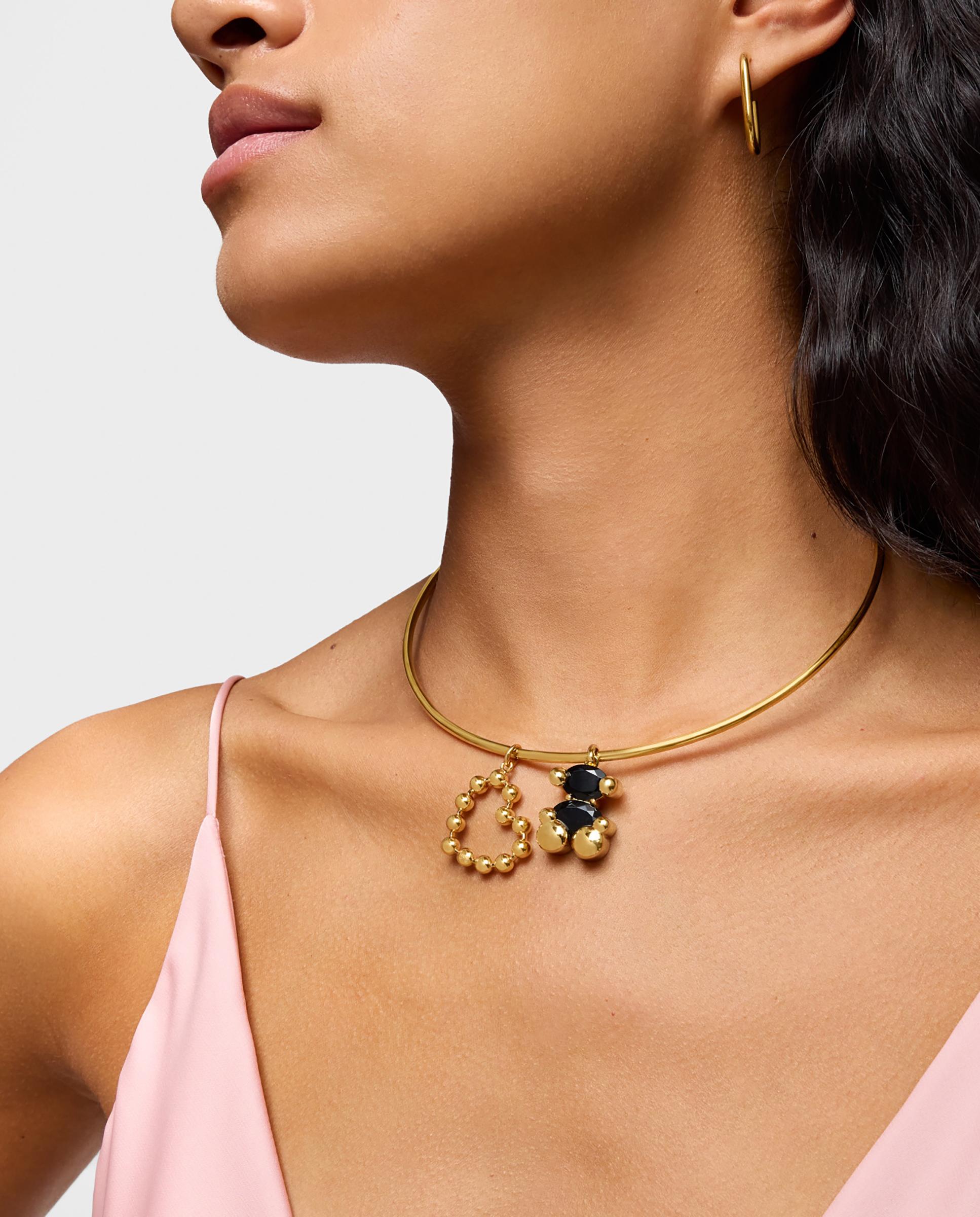 Pendente Color Bear Médio de Urso Banhado em Ouro 18 Kt Sobre Prata com Ônix Preto-5