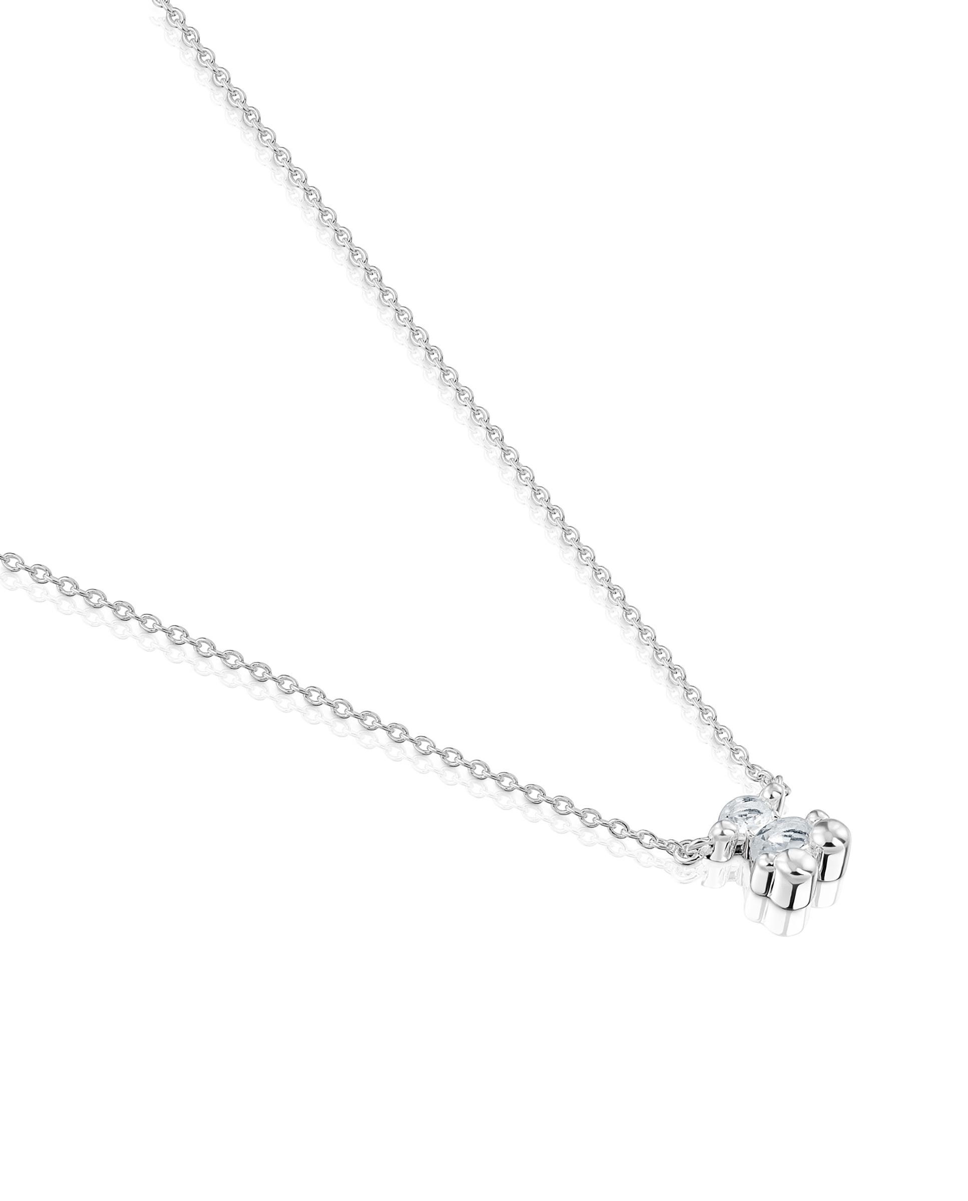 Colar Color Bear Curto de Urso de Prata com Quartzo Prata-2