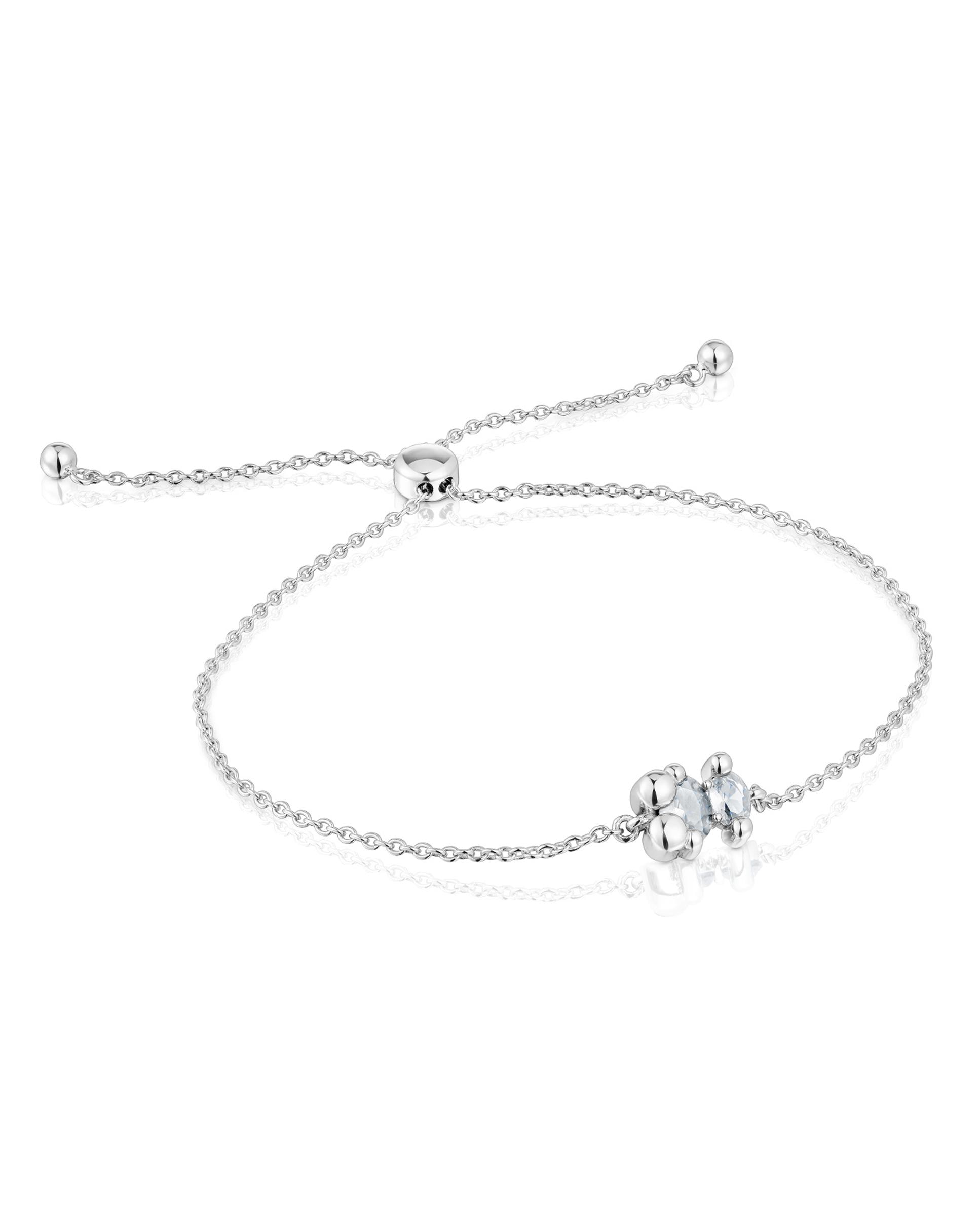 Pulseira de Corrente em Cor Bear com Urso de Prata e Quartzo Prata-1