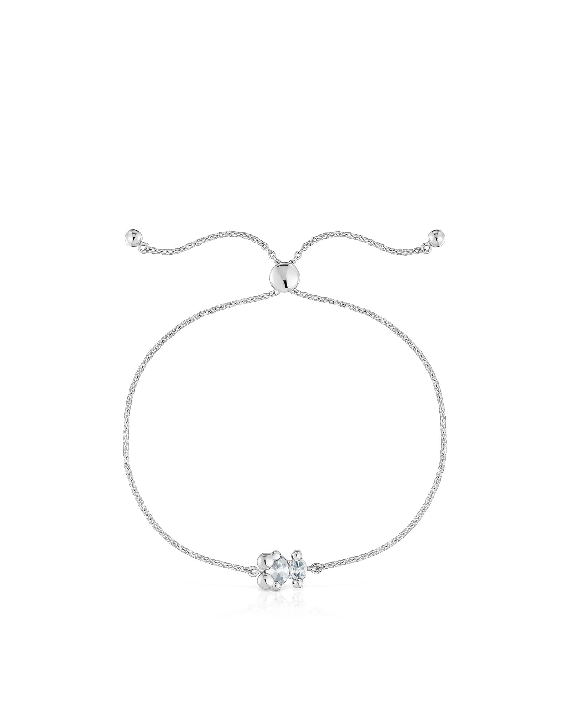 Pulseira de Corrente em Cor Bear com Urso de Prata e Quartzo Prata-2