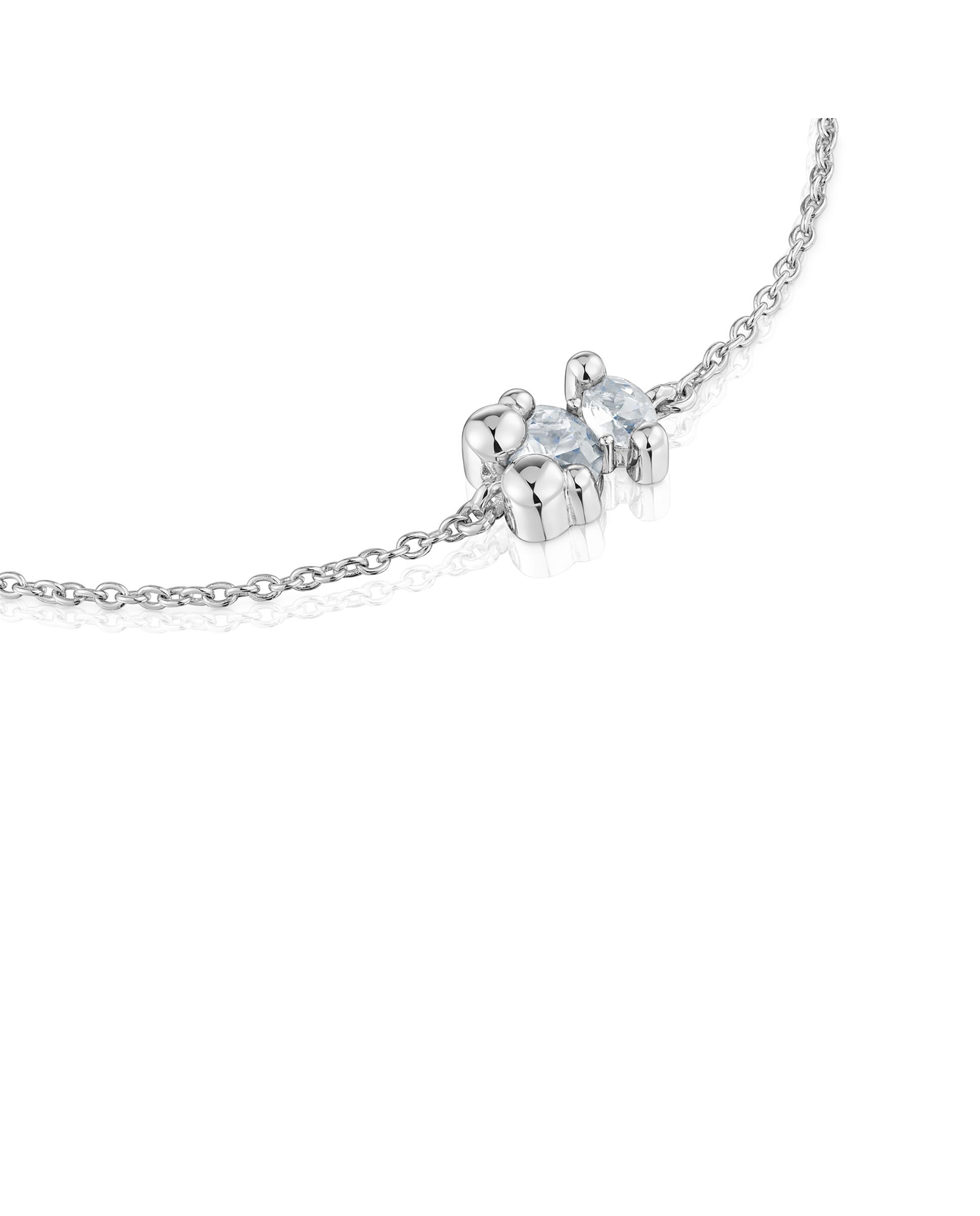 Pulseira de Corrente em Cor Bear com Urso de Prata e Quartzo Prata-3