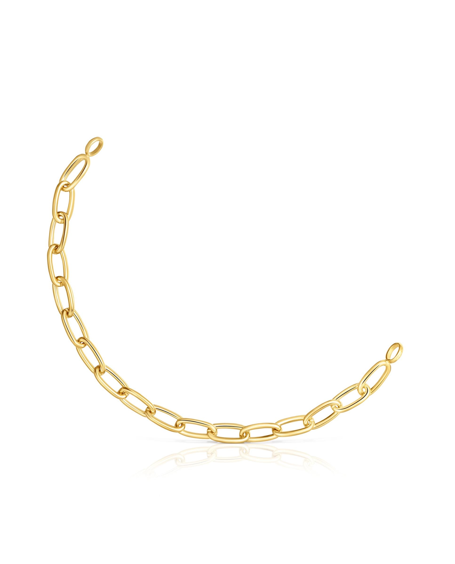 Pulseira de Corrente Hold Oval Xl Banhada em Ouro 18 Kt Sobre Prata Dourado-1