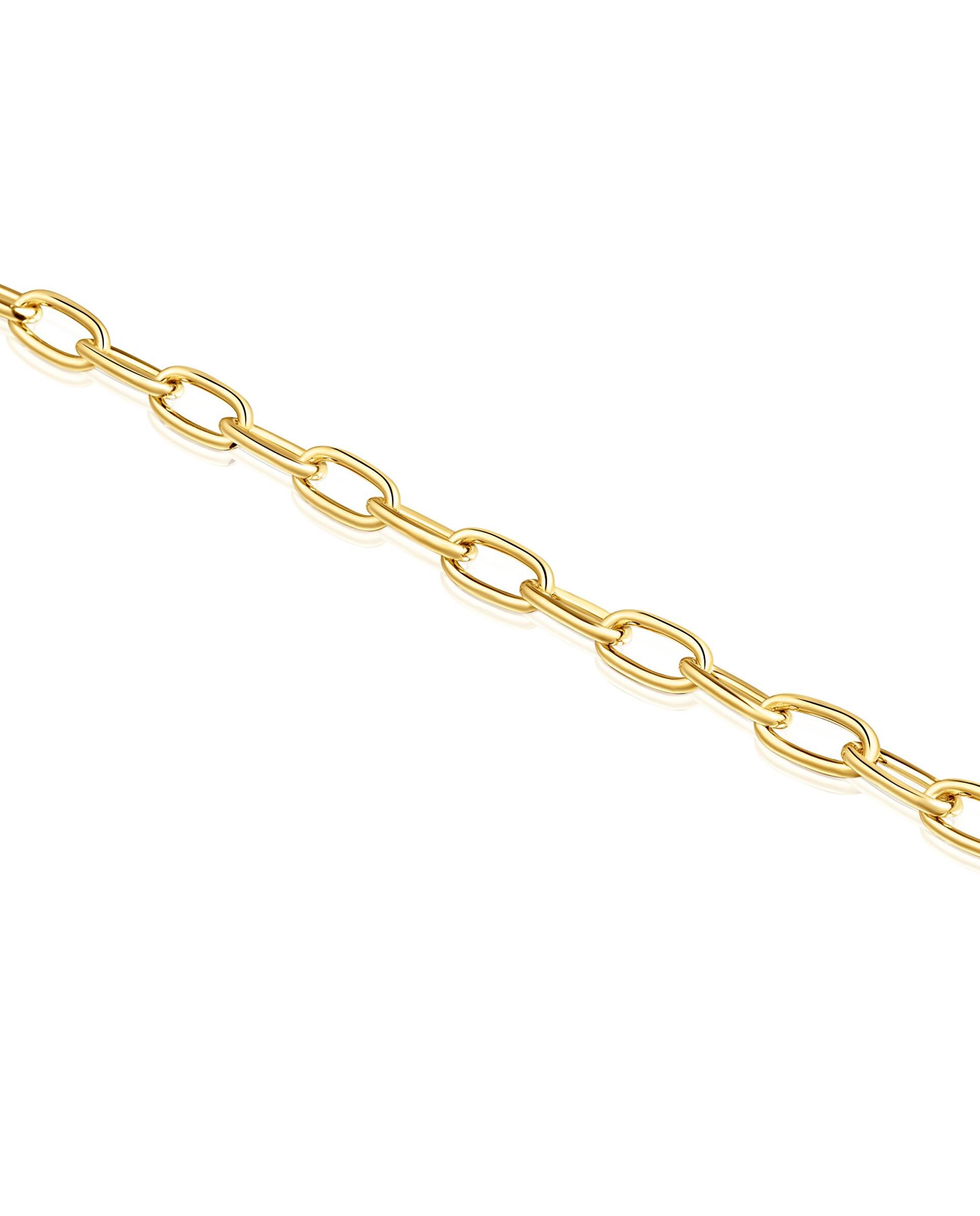 Pulseira de Corrente Hold Oval Xl Banhada em Ouro 18 Kt Sobre Prata Dourado-3