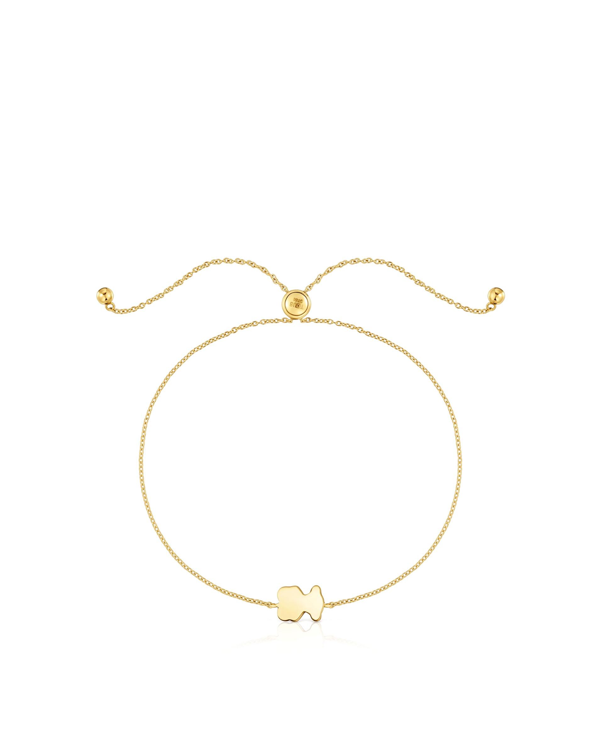 Pulseira de Corrente Tous 1950 Motivo Urso de Ouro e Lápis-lazúli Azul-2