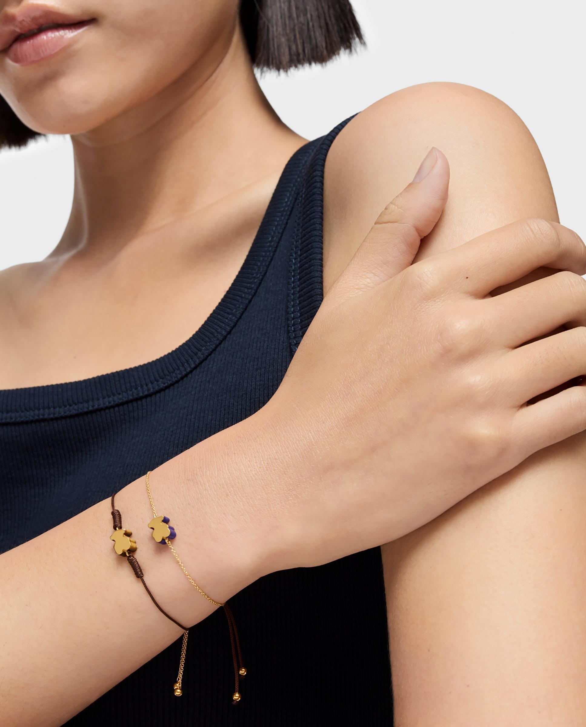 Pulseira de Corrente Tous 1950 Motivo Urso de Ouro e Lápis-lazúli Azul-5