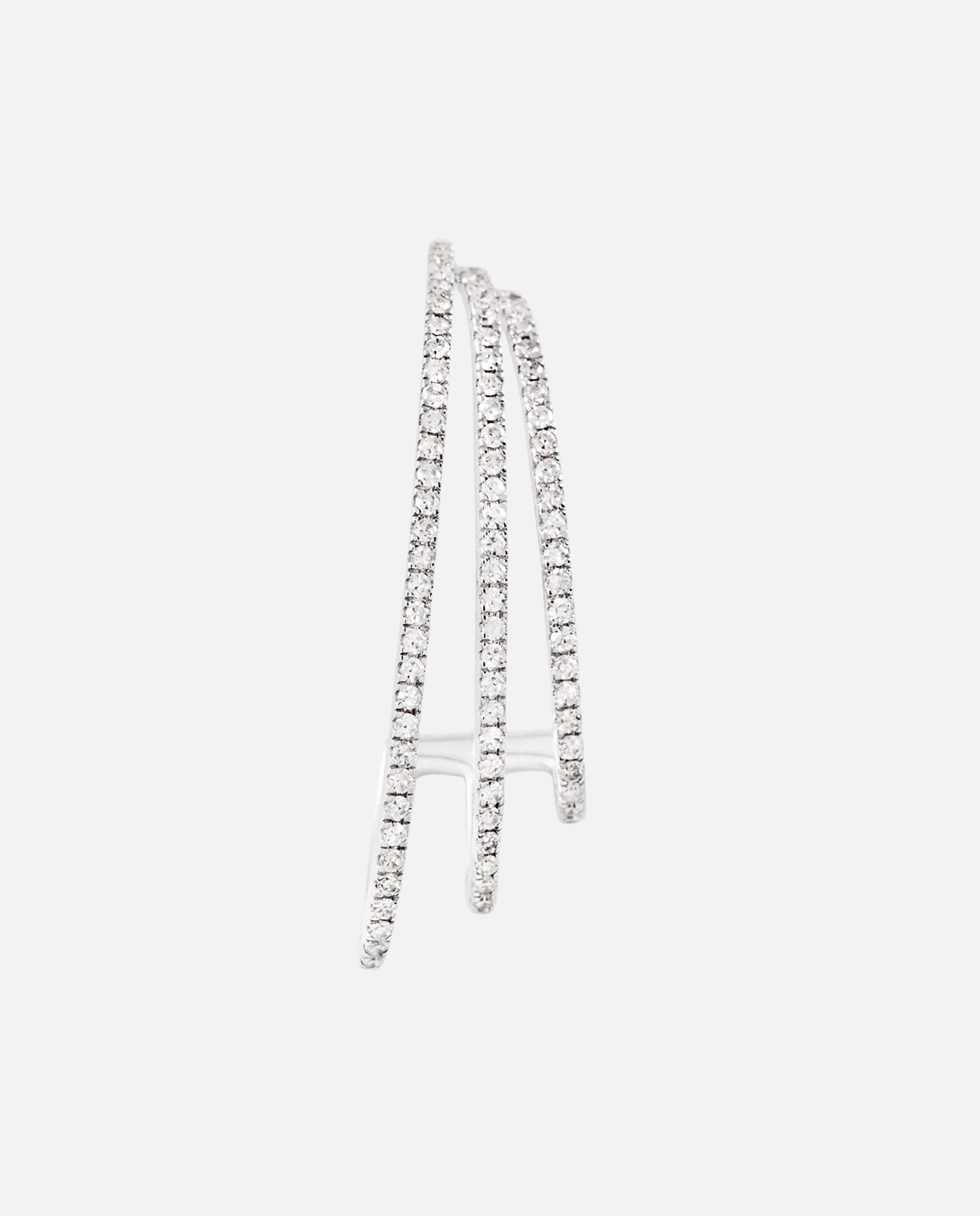 Brincos Trepadores Atelier de Ouro Branco com Diamantes Prata-3