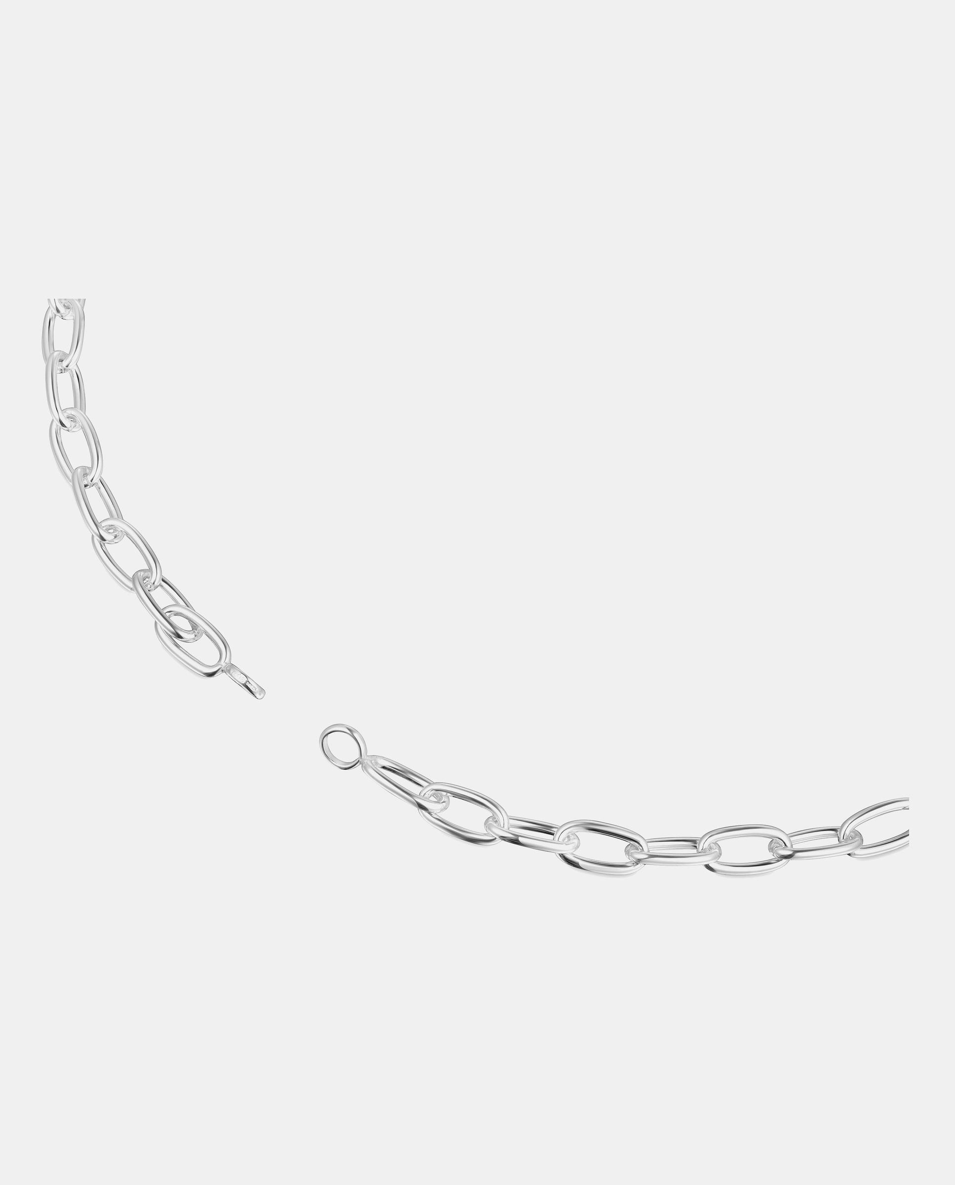 Colar Hold Oval Curto Xl de Prata Prateado-2