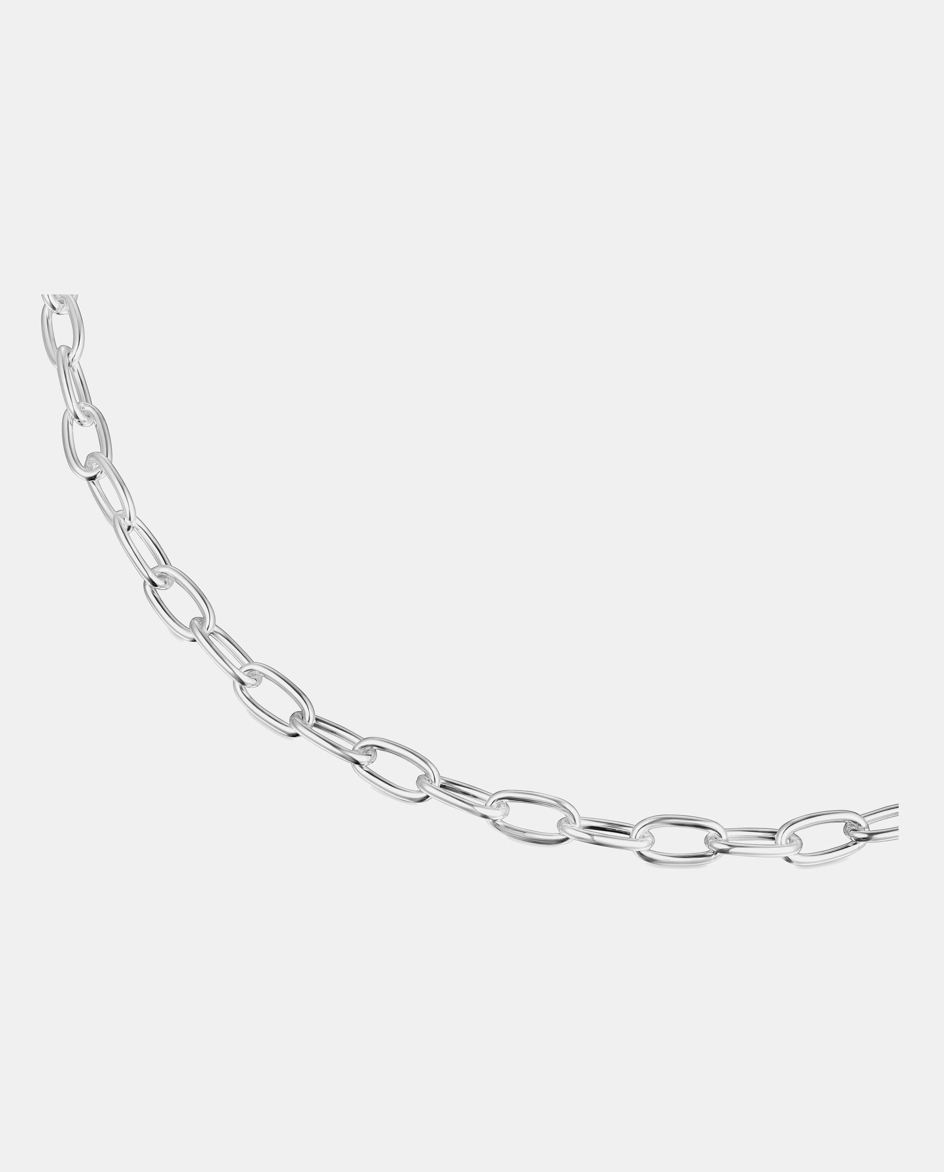 Colar Hold Oval Curto Xl de Prata Prateado-3