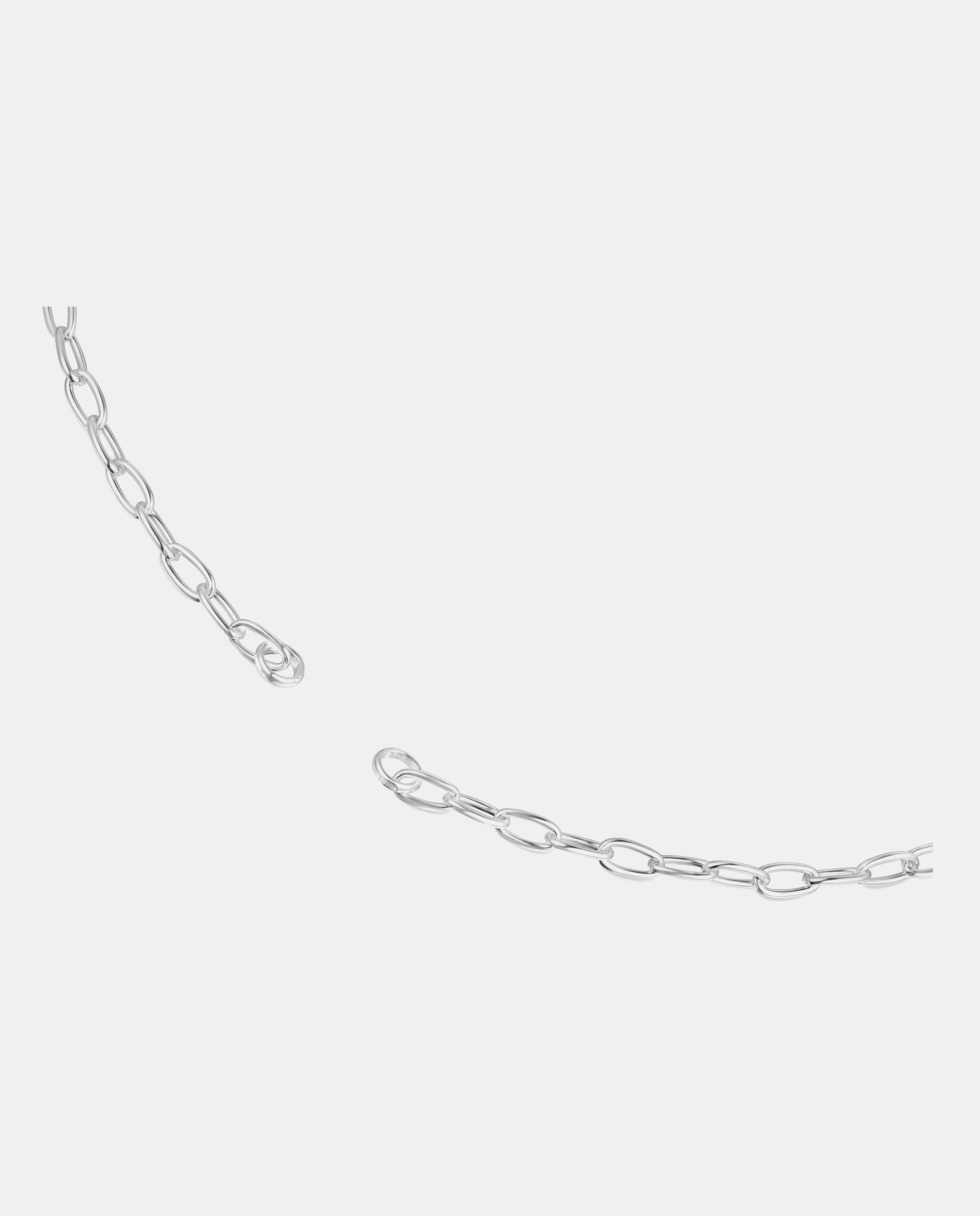 Colar Hold Oval Curto de Prata Prateado-2
