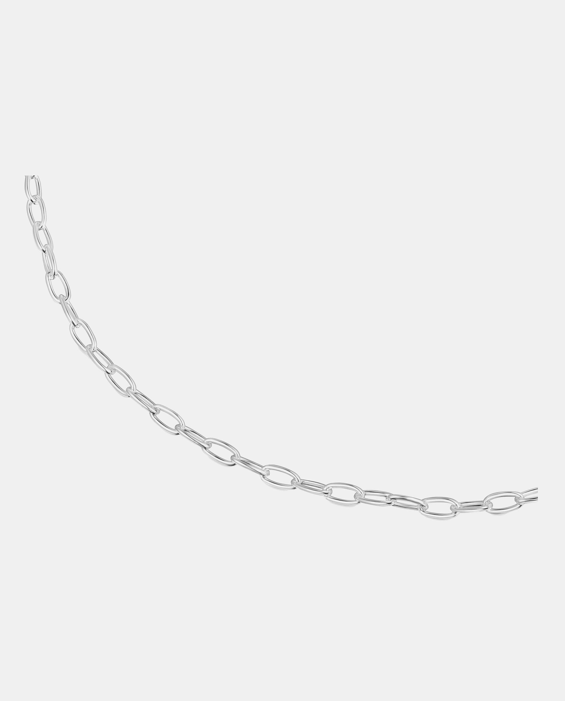 Colar Hold Oval Curto de Prata Prateado-3