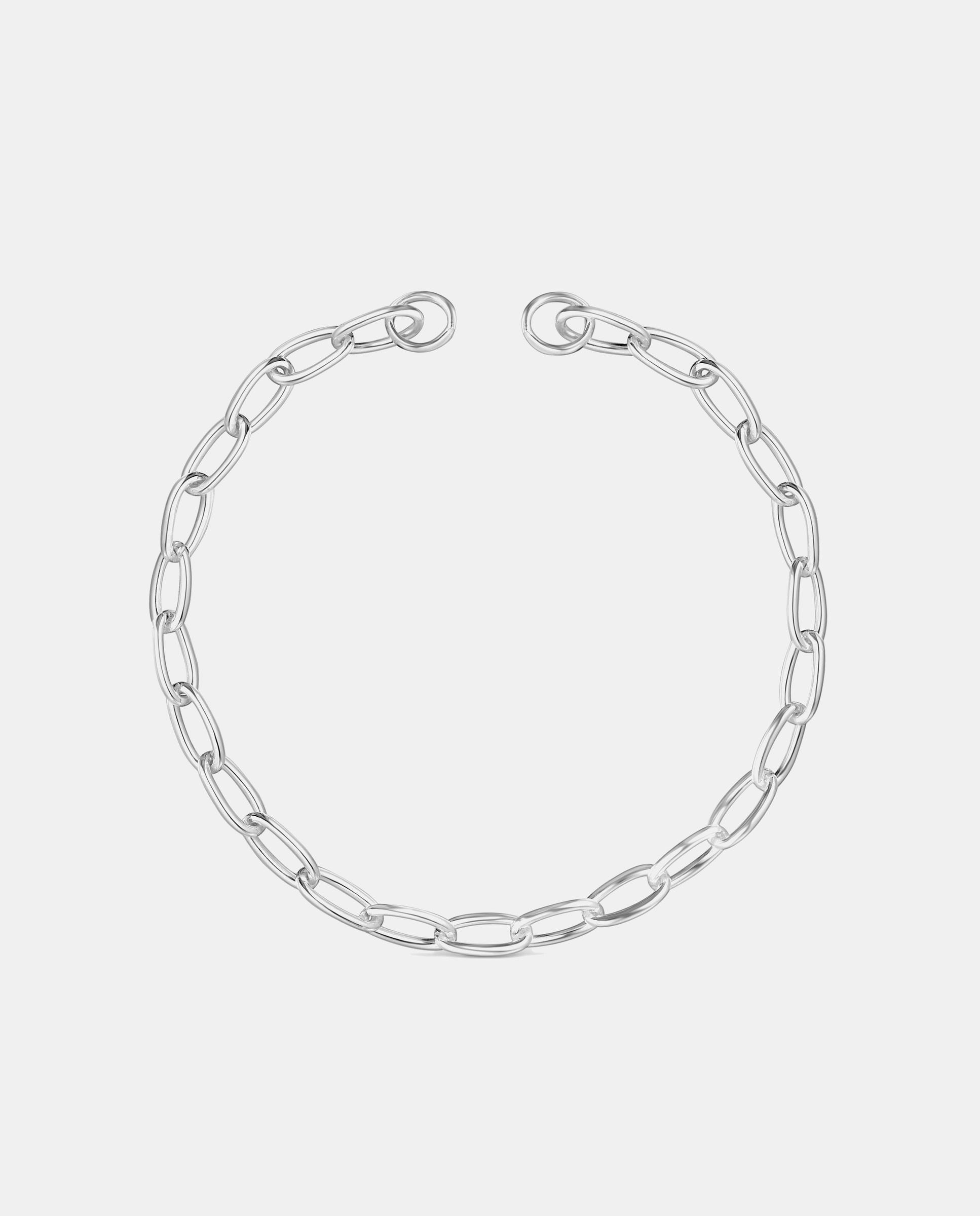 Pulseira de Corrente Hold Oval de Prata Prateado-1