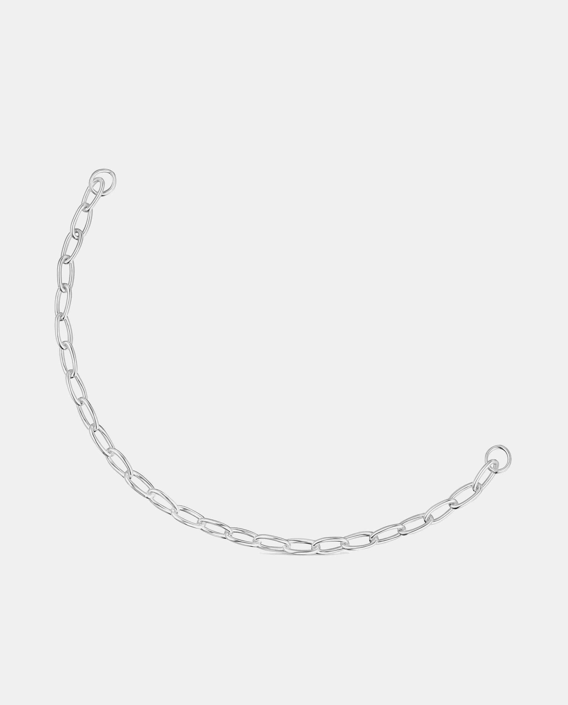 Pulseira de Corrente Hold Oval de Prata Prateado-2