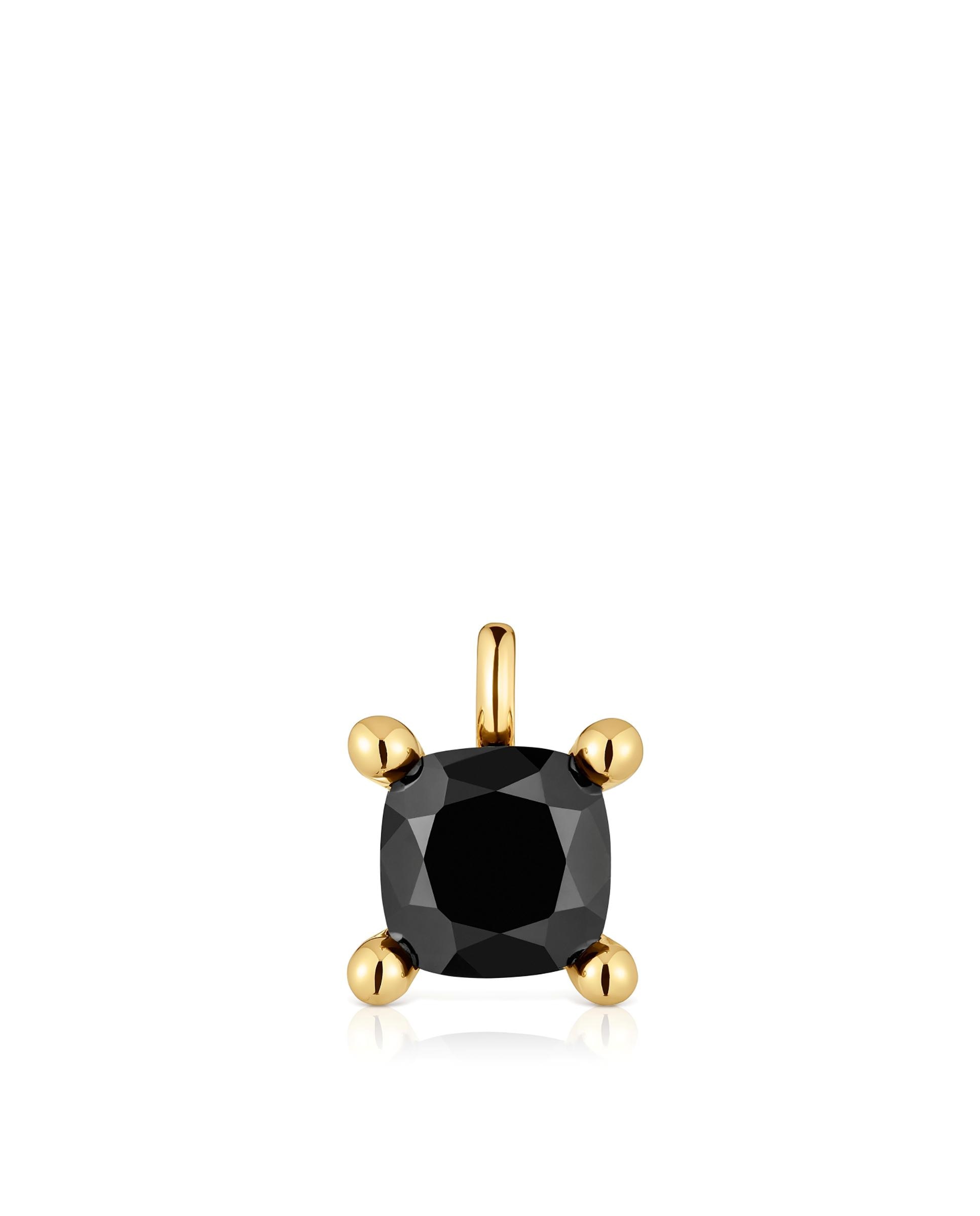 Pendente em Black Pequeno Banhado a Ouro 18 Kt Sobre Prata com Ónix Preto-1