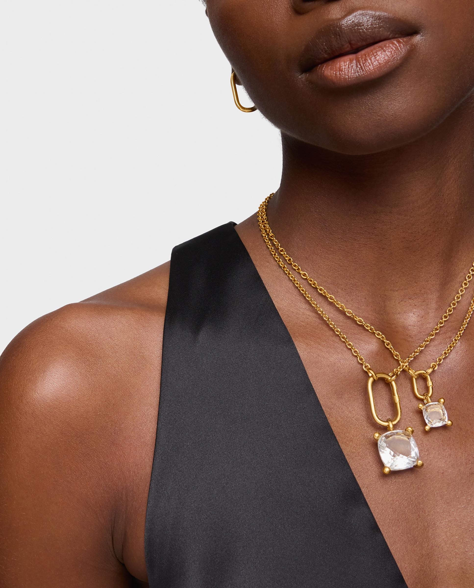 Pendente em White Pequeno Banhado em Ouro 18 Kt Sobre Prata com Quartzo Branco-5