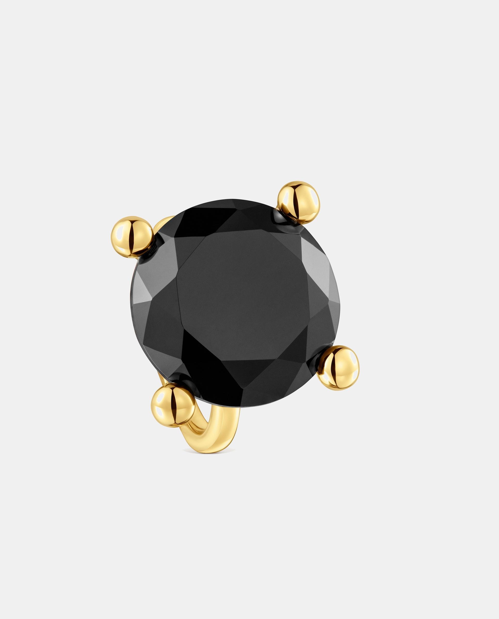 Anel em Black Grande Banhado a Ouro 18 Kt Sobre Prata com Ônix Preto-1