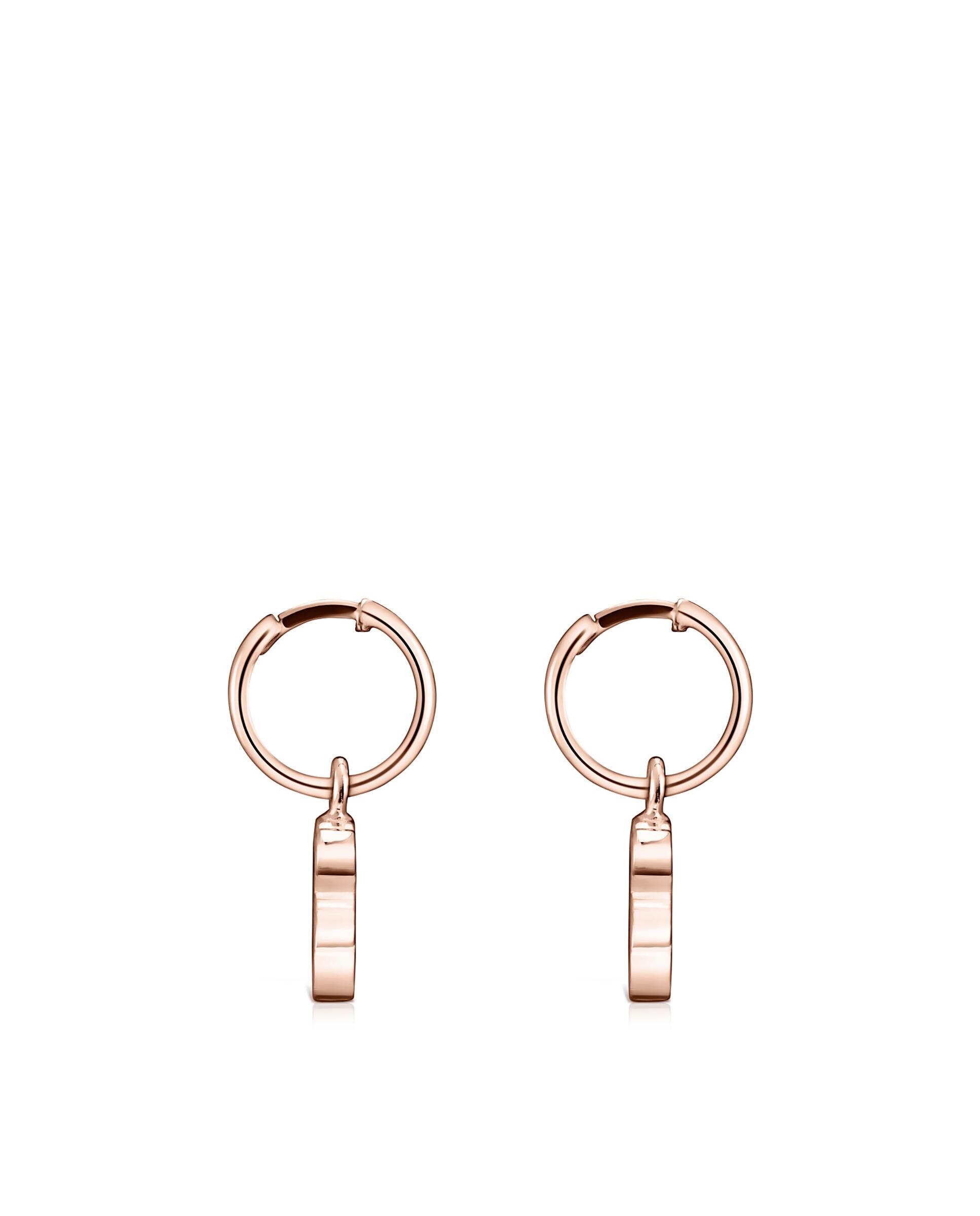 Brincos de Aro Sweet Dolls Banhados em Ouro Rosa 18 Kt Sobre Prata Rosa-2