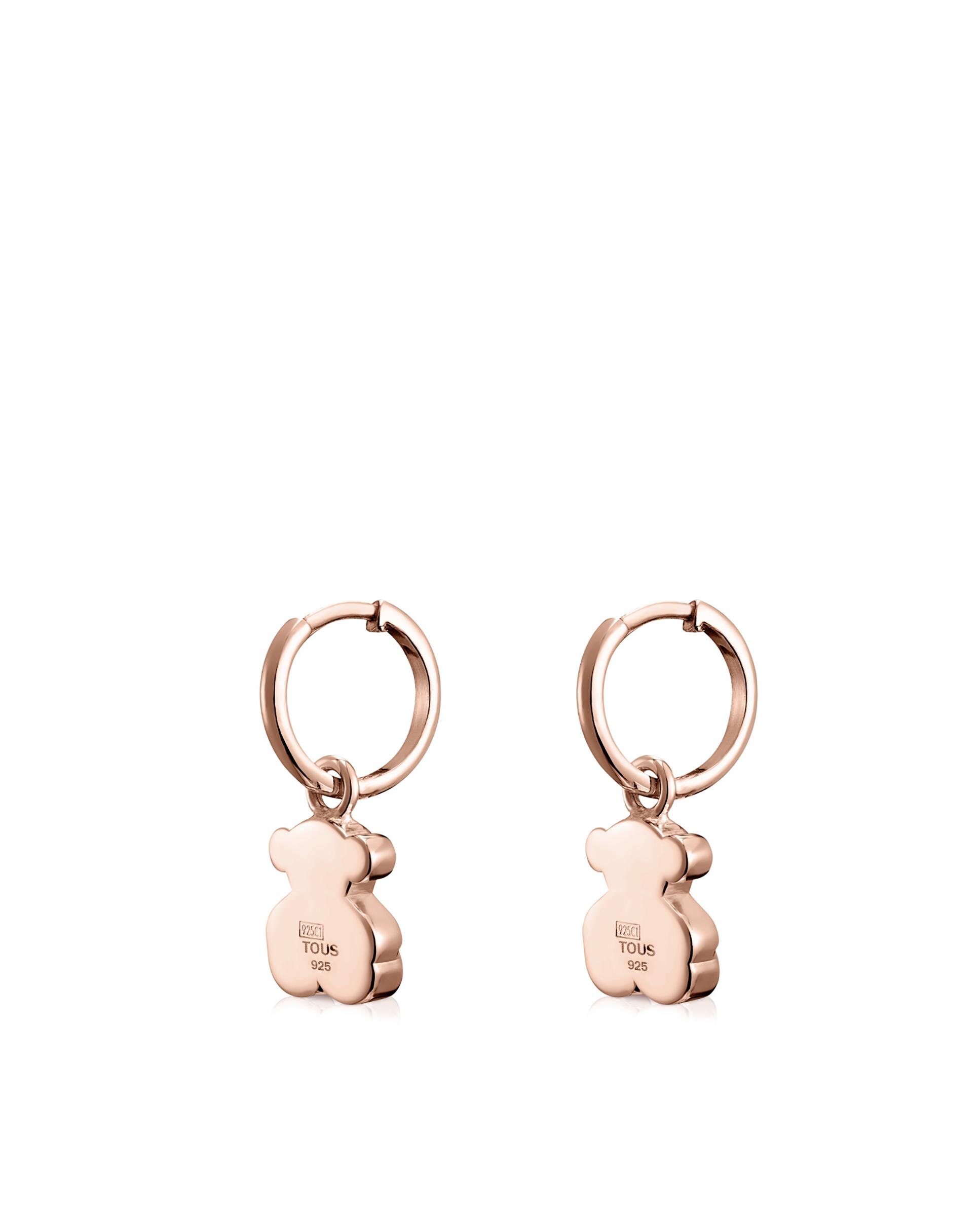 Brincos de Aro Sweet Dolls Banhados em Ouro Rosa 18 Kt Sobre Prata Rosa-3