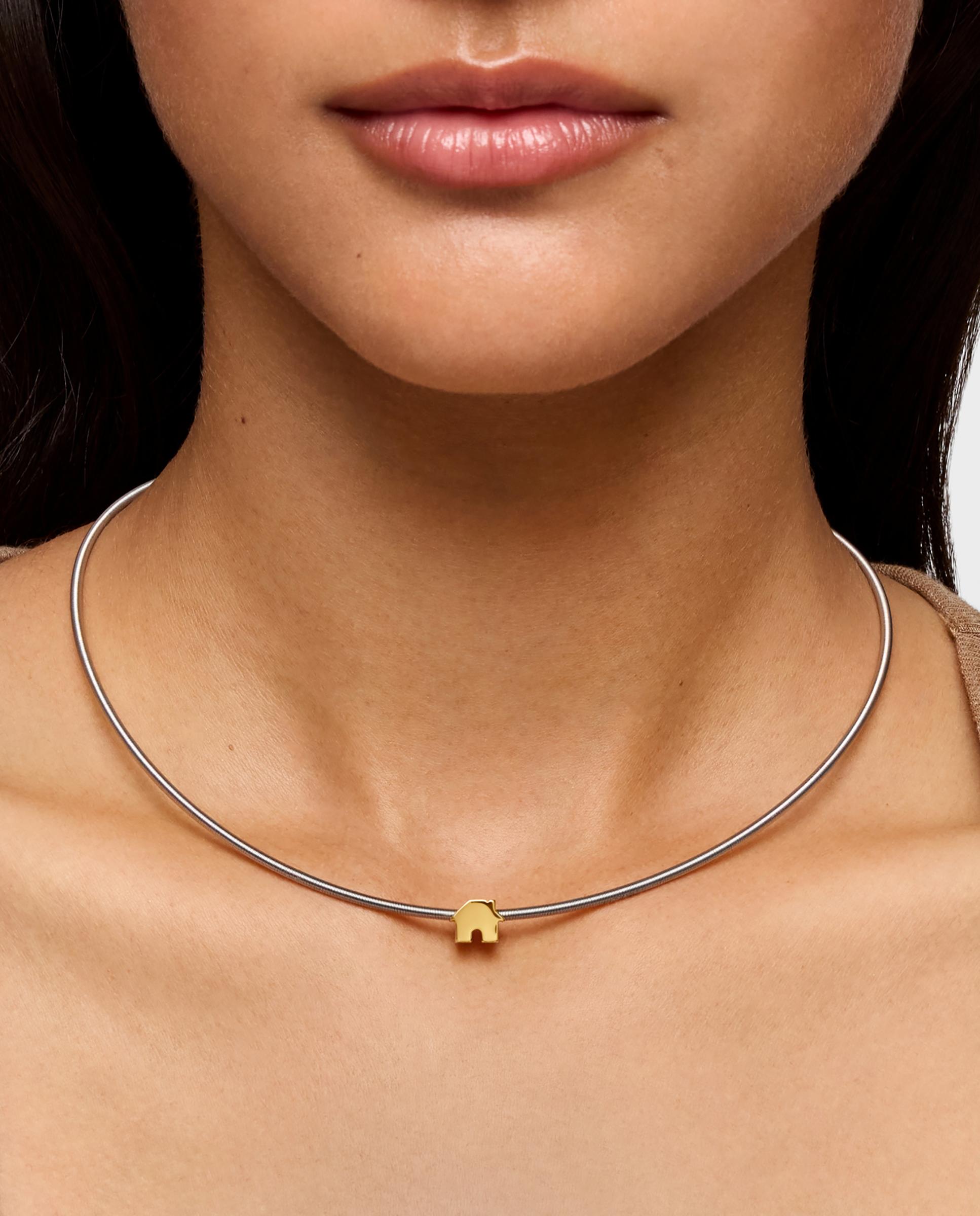 Pingente Tous 1950 Casa Banhado em Ouro 18 kt sobre Prata Ouro-4
