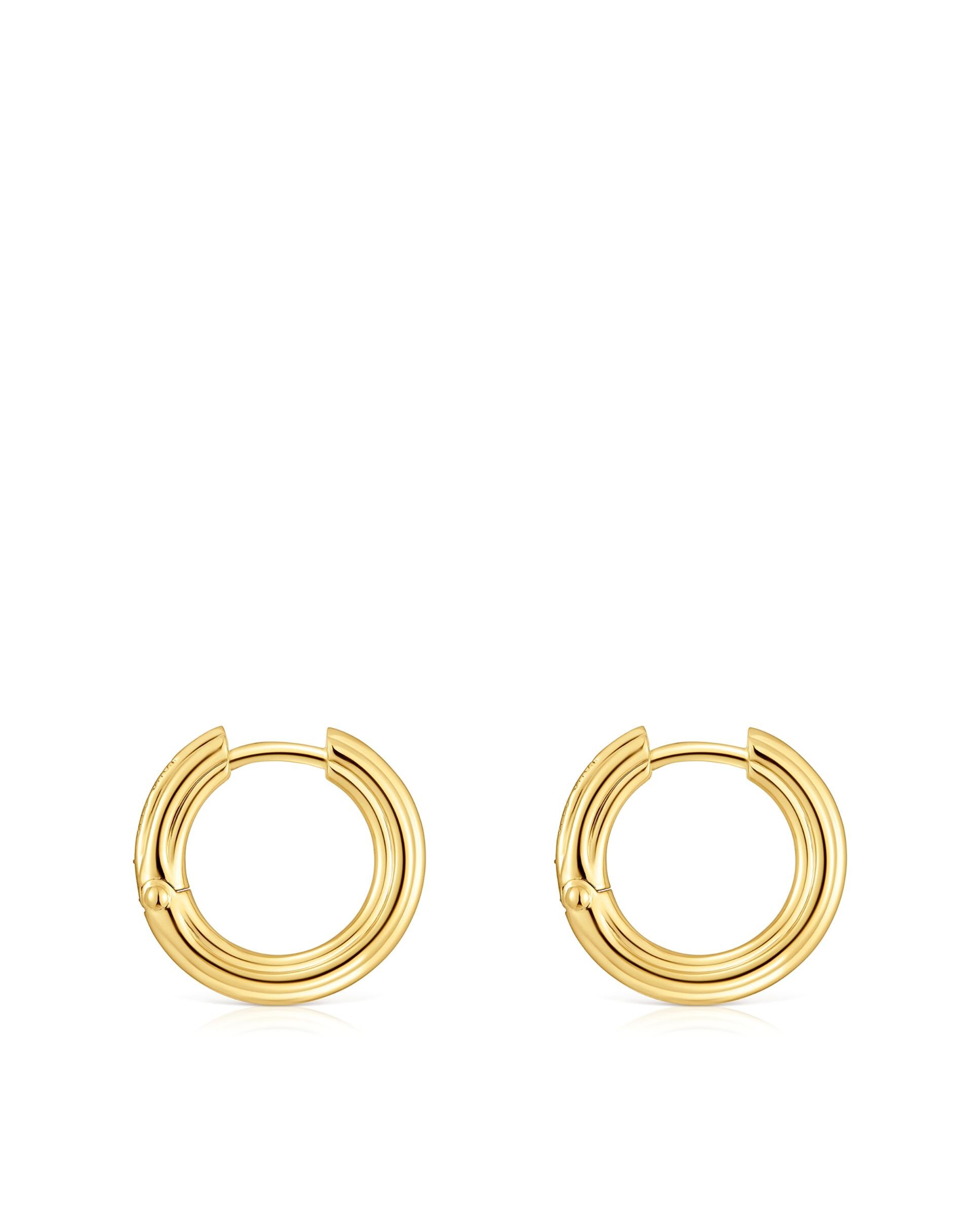 Brincos de Aro Tous 1950 Banhados em Ouro 18 Kt Sobre Prata Dourado-2