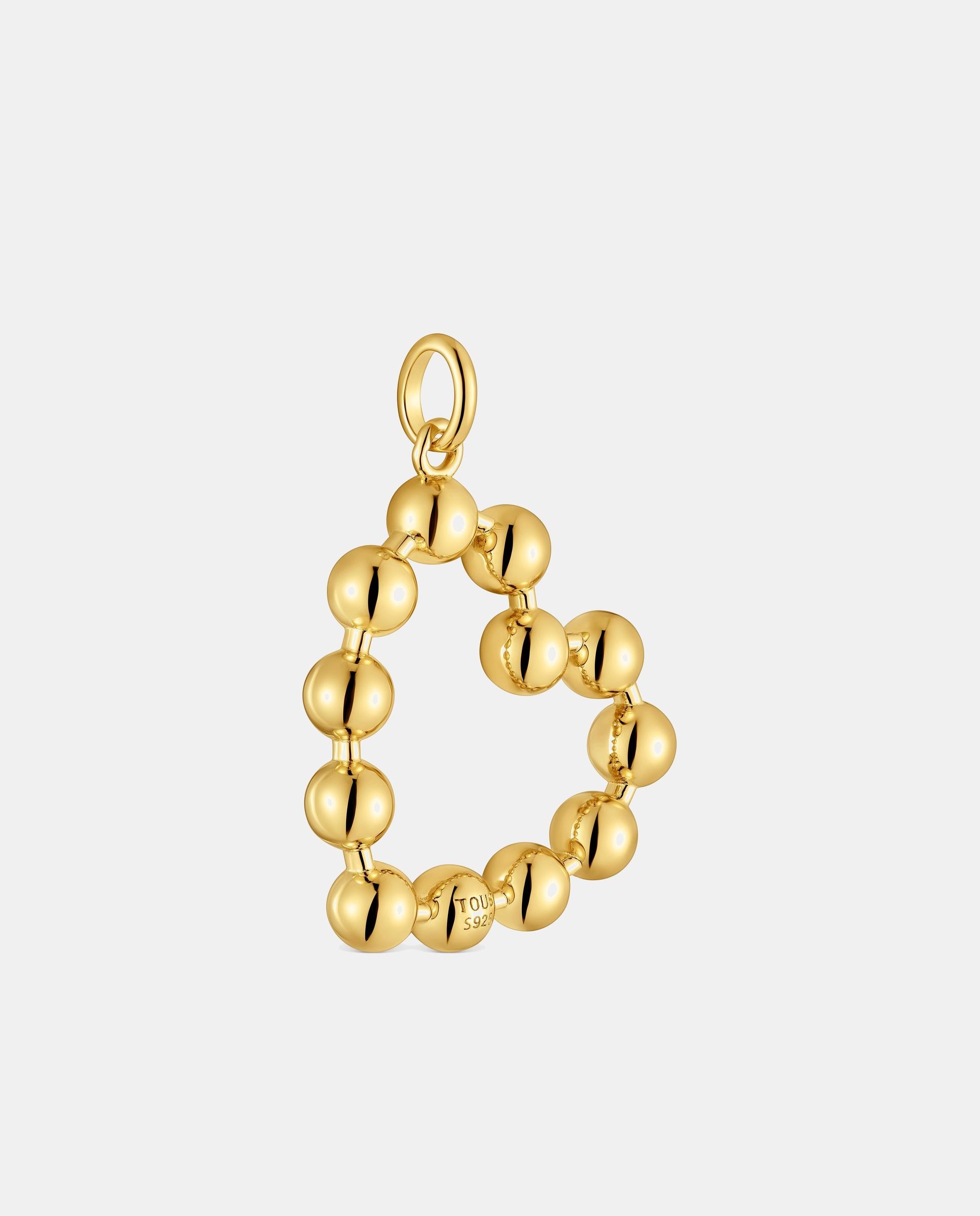 Pendente Sugar Party de Coração Banhado a Ouro 18 Kt Sobre Prata Dourado-3