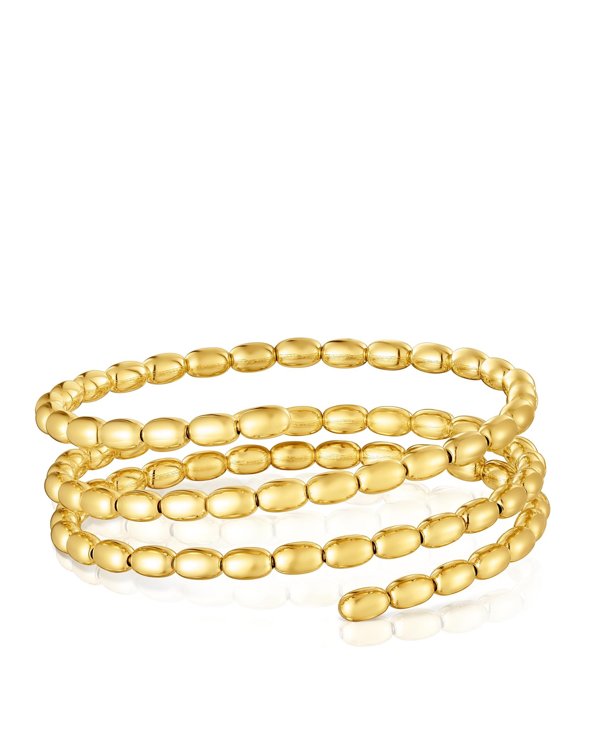 Pulseira Basics Escrava Espiral Banhada em Ouro 18 Kt sobre Prata Ouro-3