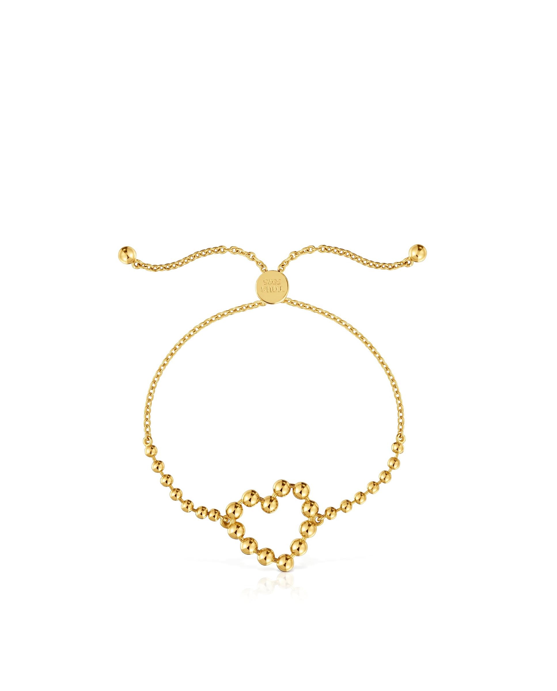 Pulseira de Corrente Sugar Party Coração Banhada a Ouro 18 Kt Sobre Prata Dourado-2