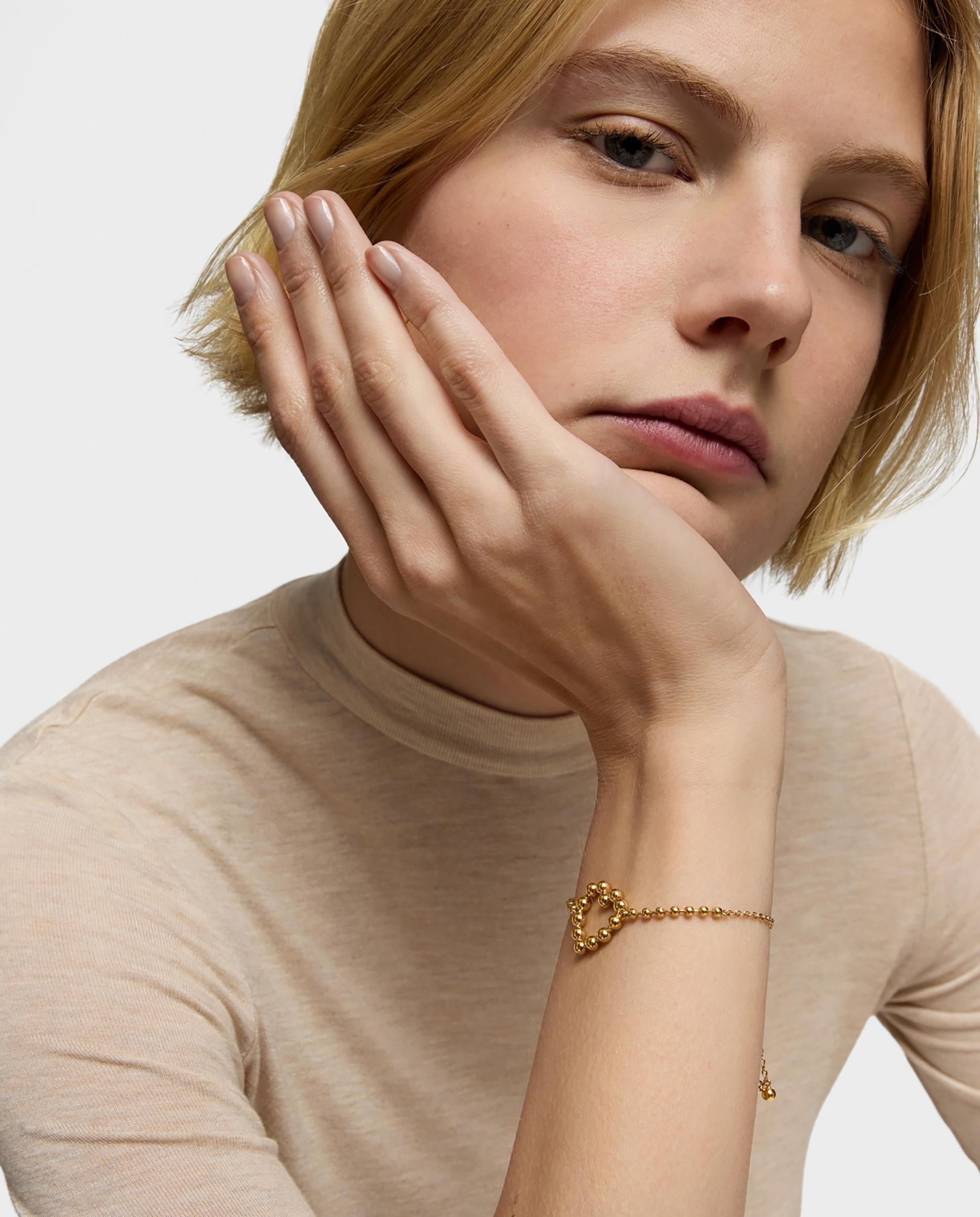 Pulseira de Corrente Sugar Party Coração Banhada a Ouro 18 Kt Sobre Prata Dourado-4