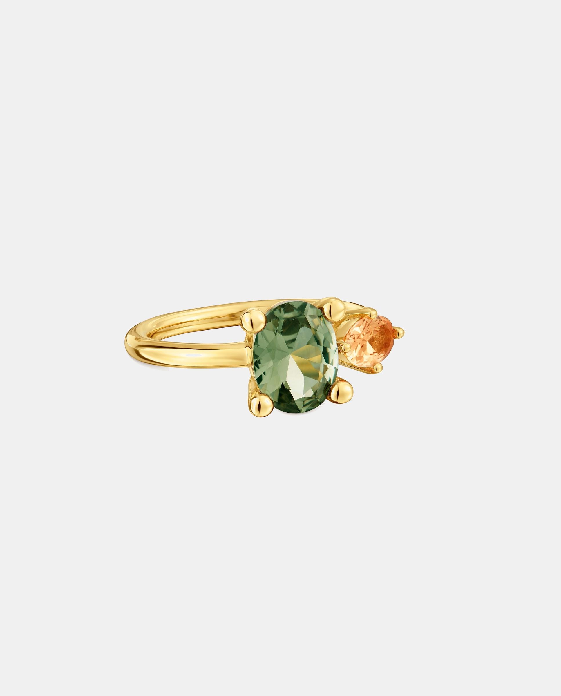 Anel Color Lab Médio Banhado a Ouro 18 Kt Sobre Prata com Espinela e Citrino Criados em Laboratório Multicolor-2