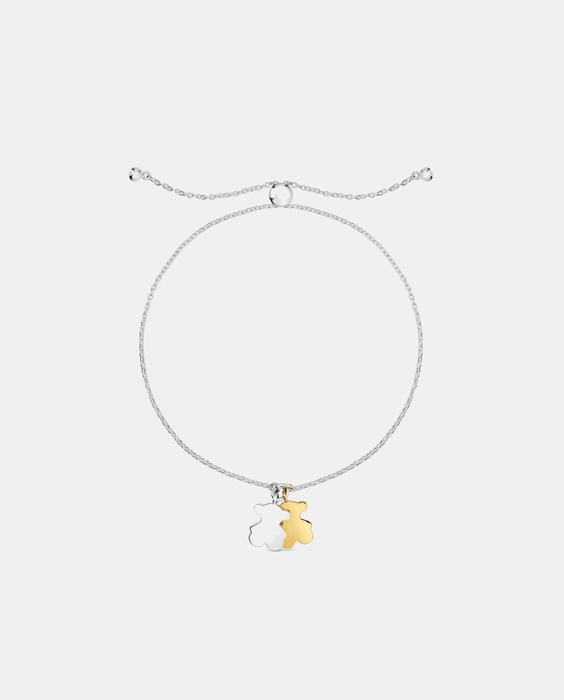 Pulseira de Corrente Tous Sweet Dolls com Banho de Ouro 18 Kt Sobre Prata e Ursos Pendentes Bicolor-2