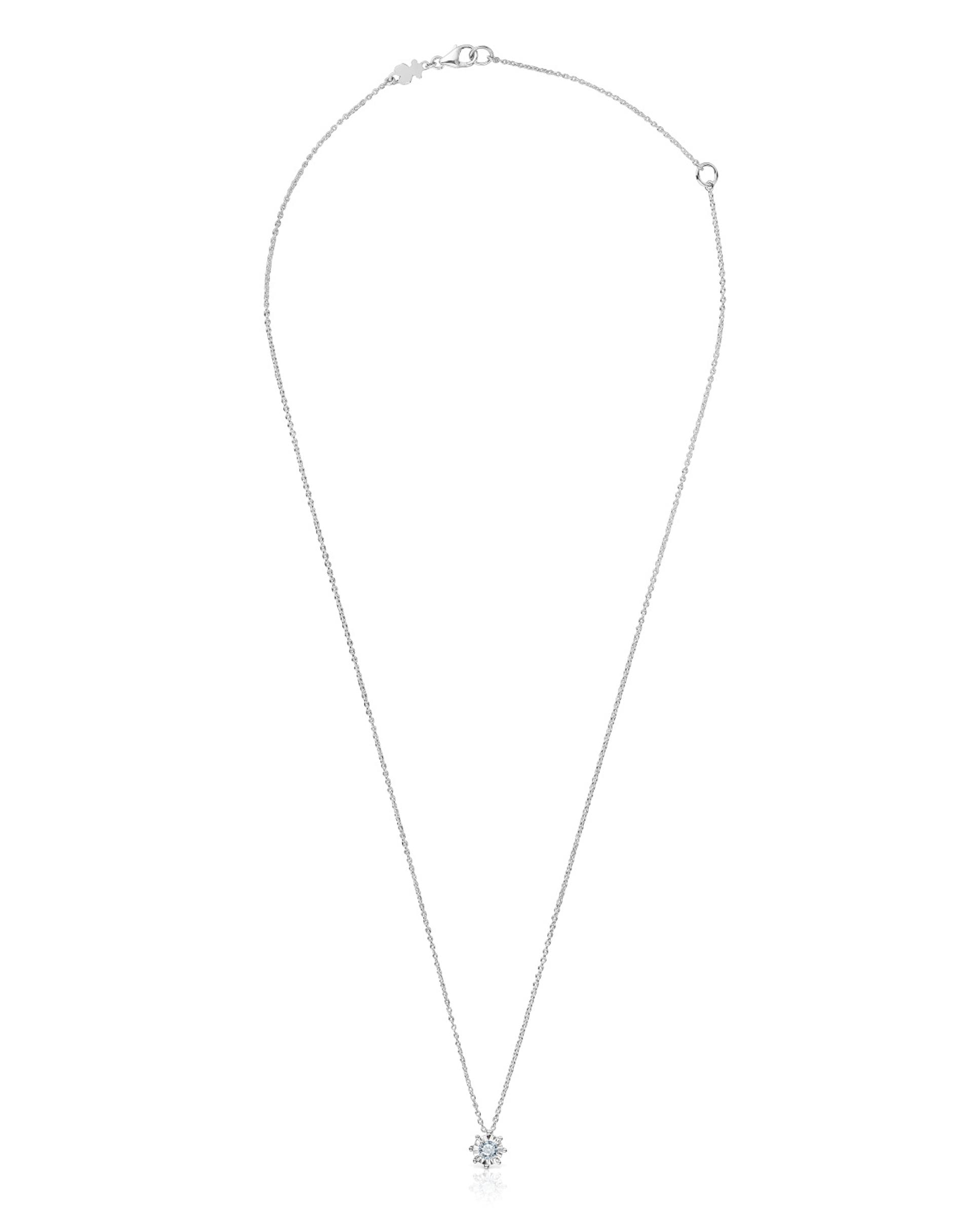 Colar Les Classiques Curto Rosa de Ouro Branco e Diamantes 0,15ct Branco-1