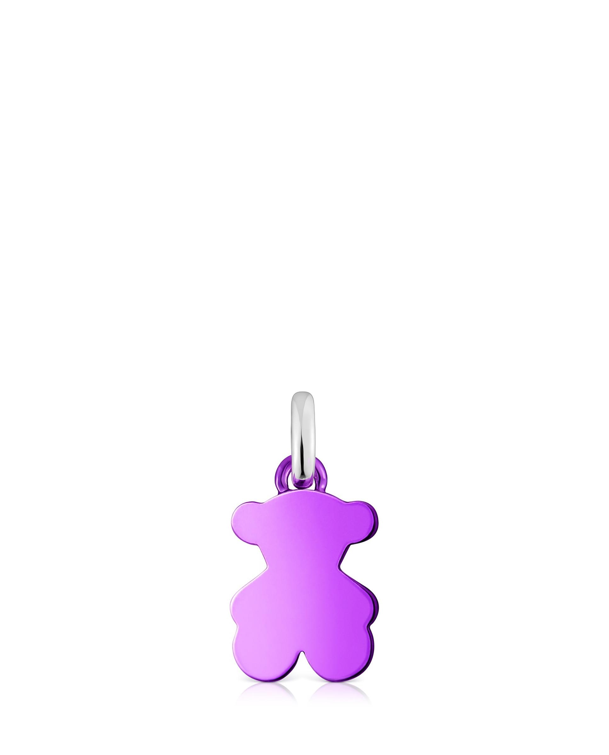 Pingente Sweet Dolls de Urso Pequeno de Aço em Lilás Roxo-1