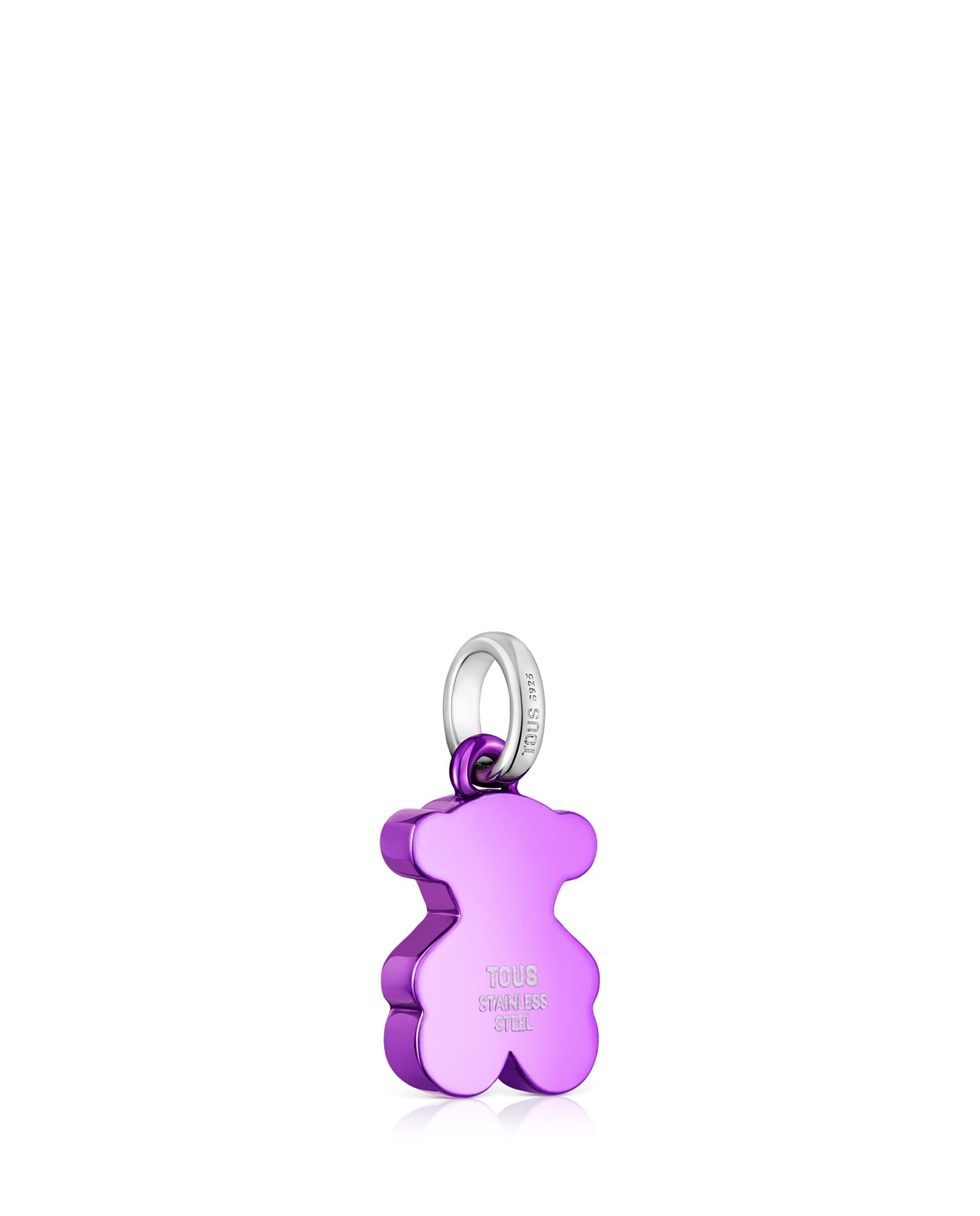 Pingente Sweet Dolls de Urso Pequeno de Aço em Lilás Roxo-3