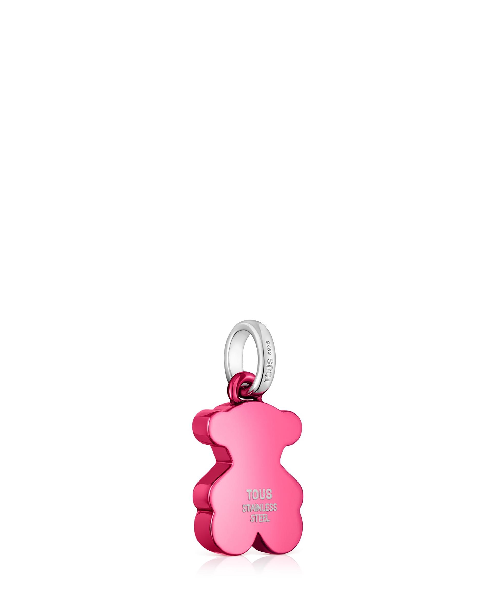 Pendente Sweet Dolls Urso Pequeno de Aço em Rosa Rosa-3