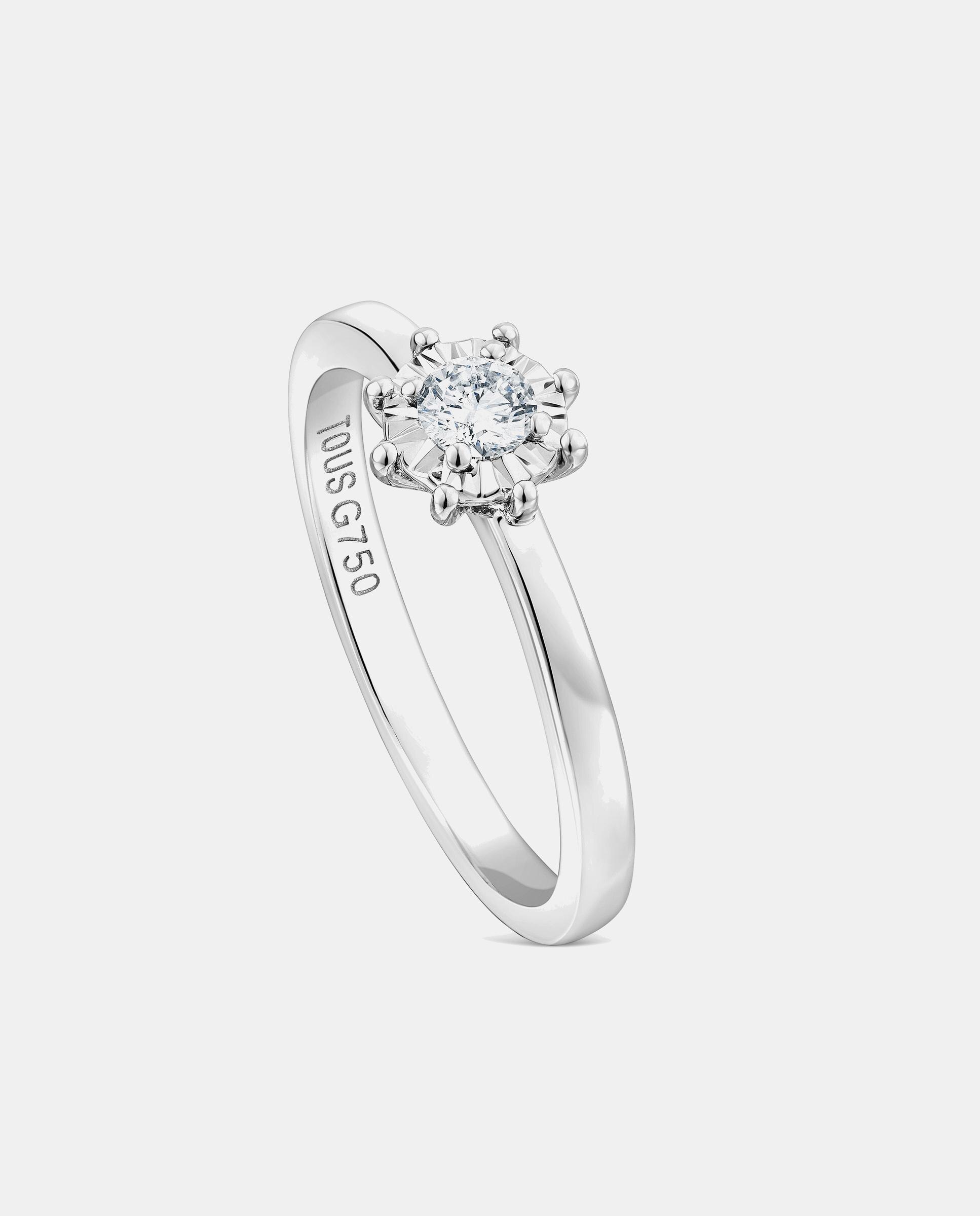 Anel Les Classiques Rosetão Médio de Ouro Branco e Diamantes Branco-1