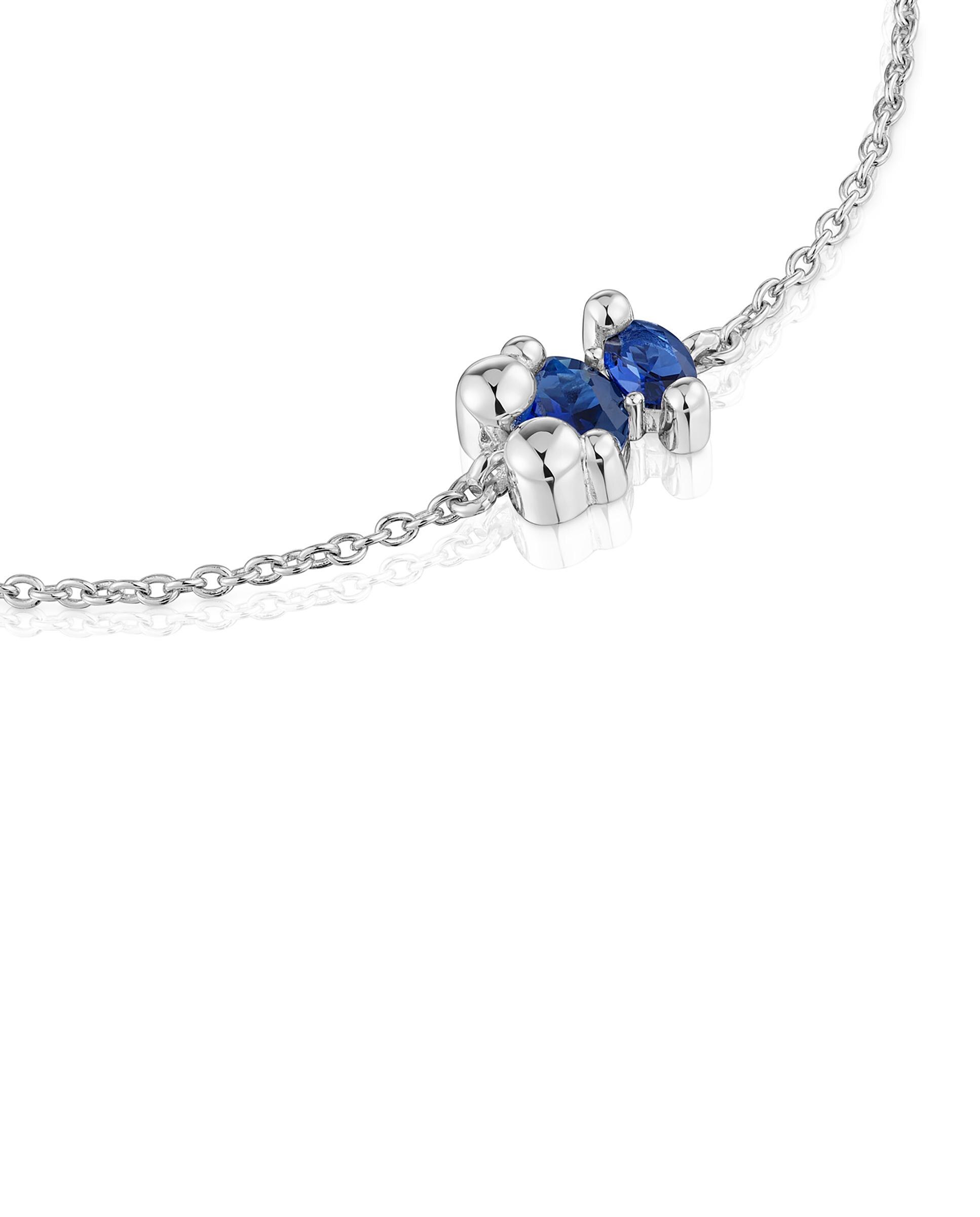 Pulseira de Corrente em Bear Lgg com Urso de Prata e Safira Criada em Laboratório Azul-3