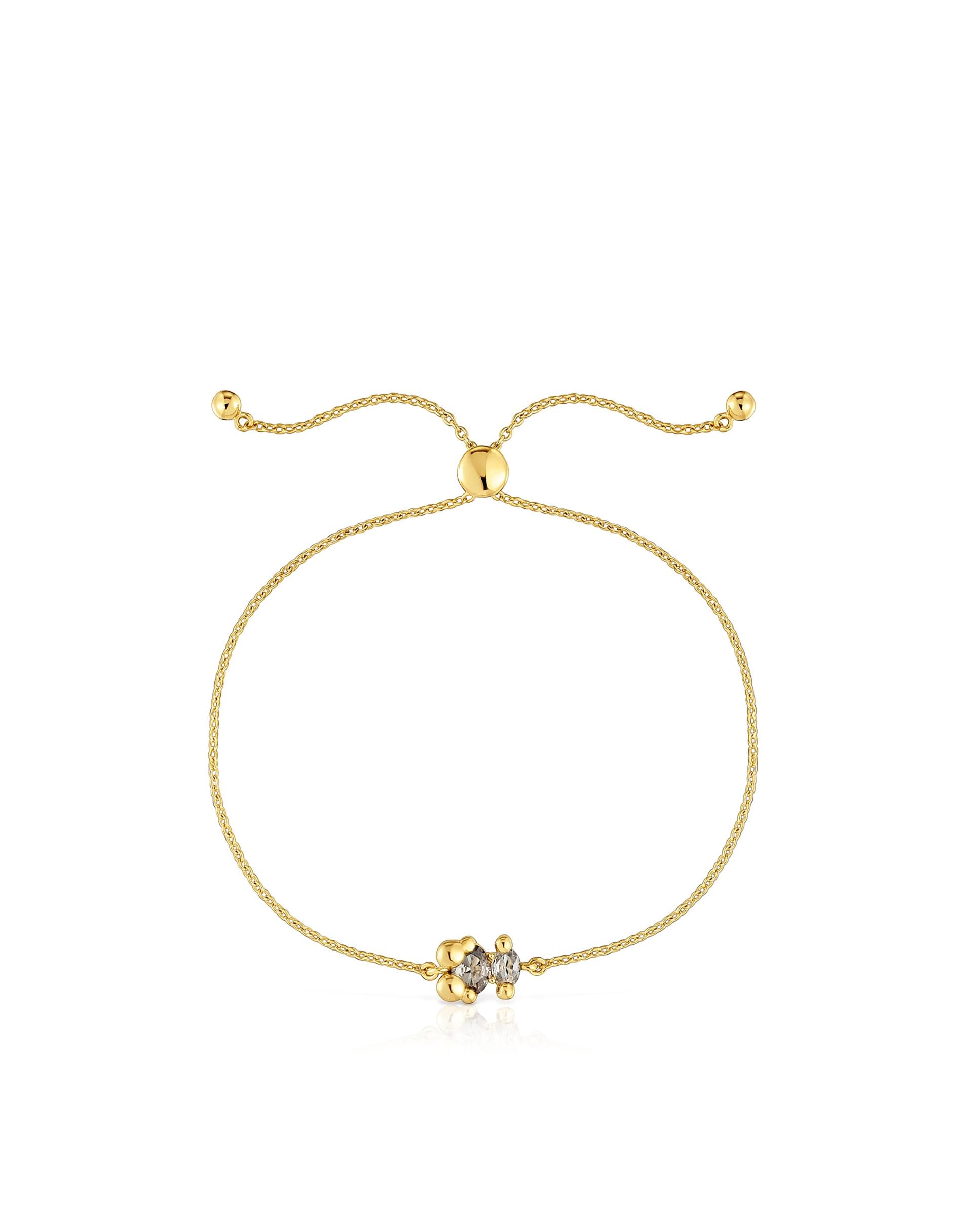 Pulseira de Corrente em Cor Bear Lgg com Urso Banhado a Ouro 18 Kt Sobre Prata e Espinela Criada em Laboratório 8 Mm Preto-2
