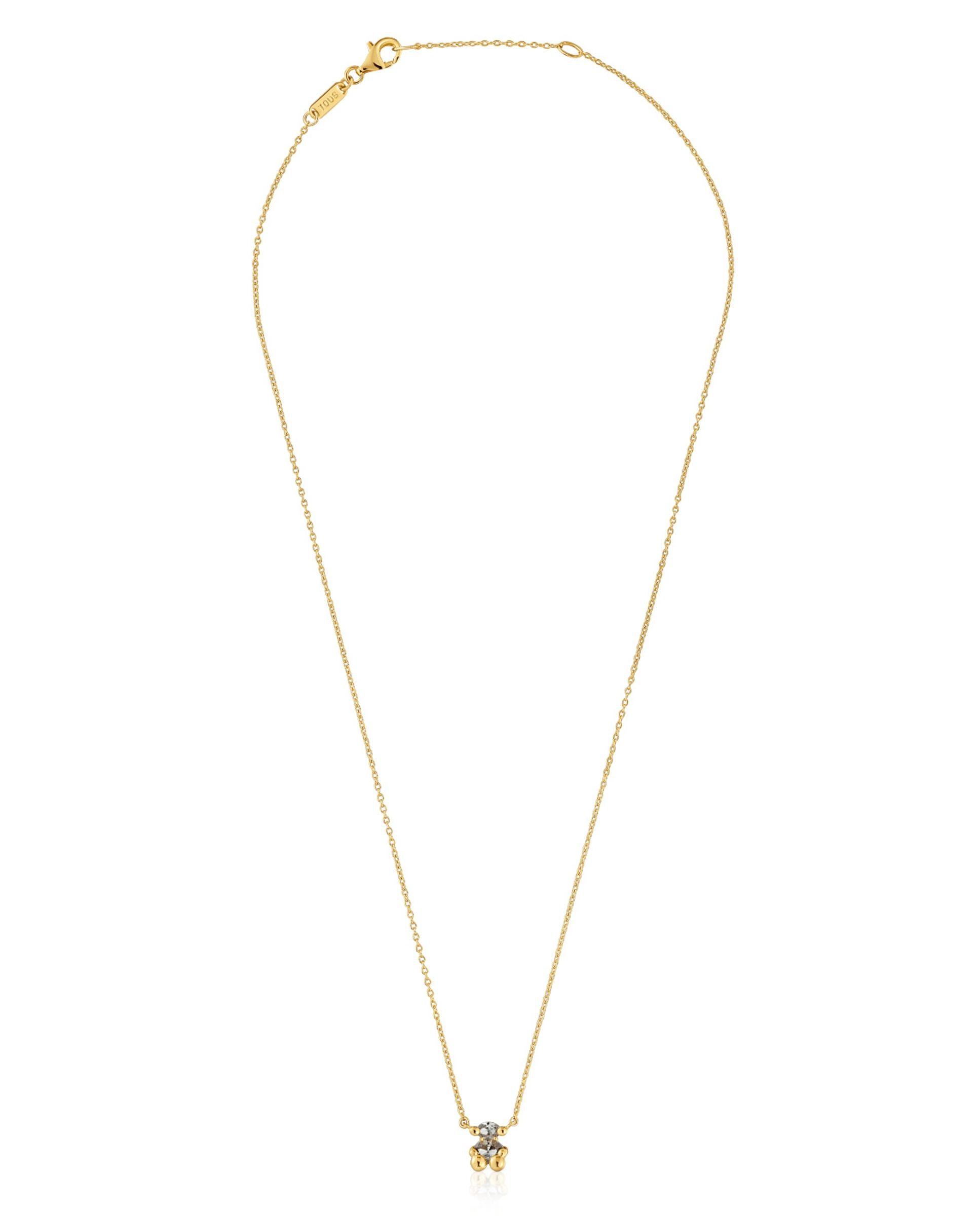 Imagem 0 de Colar Color Bear Lgg Curto com Urso Banhado em Ouro 18 Kt Sobre Prata e Espinela Criada em Laboratório