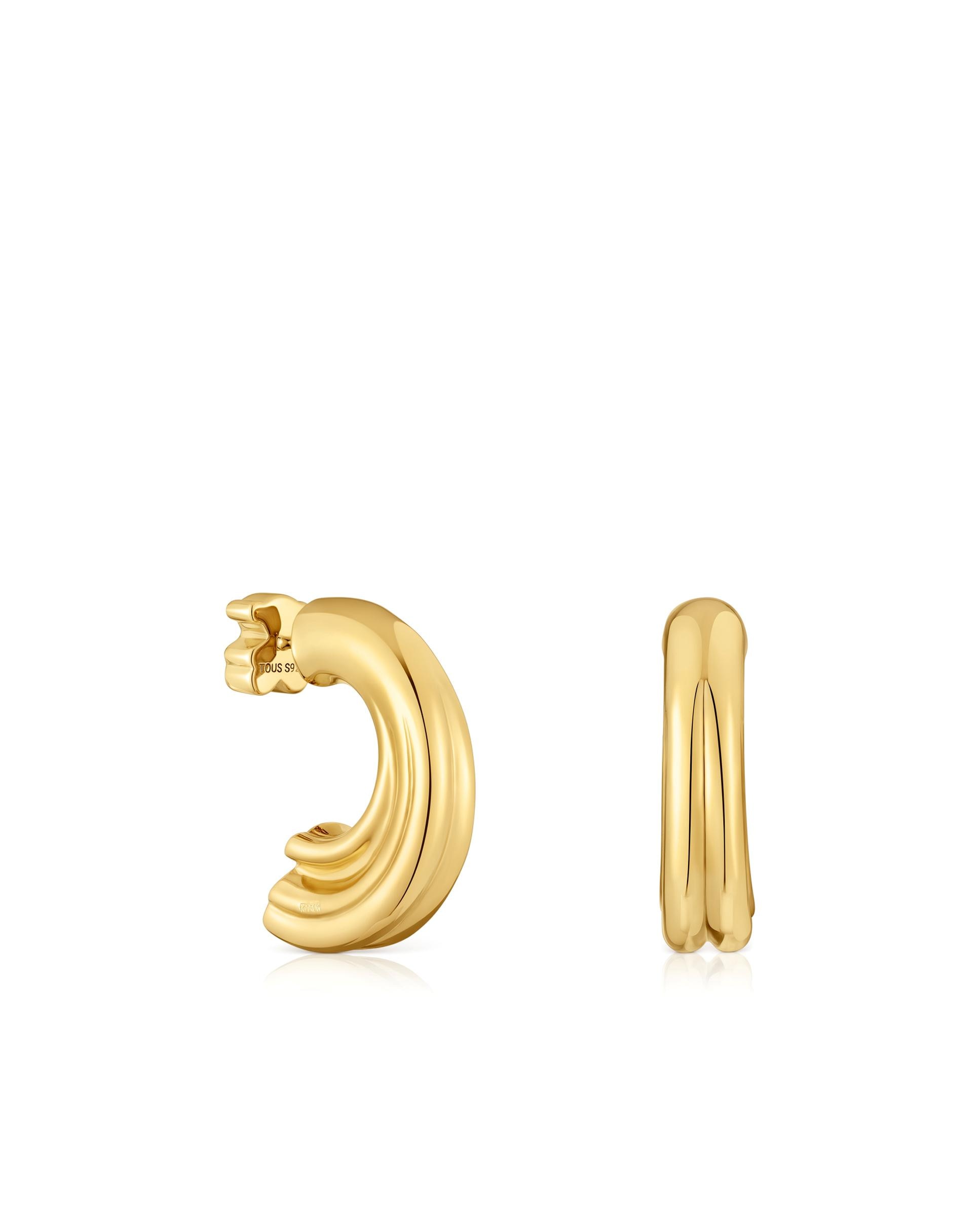 Brincos de Aro Tous 1950 Banhado em Ouro 18 Kt Sobre Prata com Urso Dourado-1