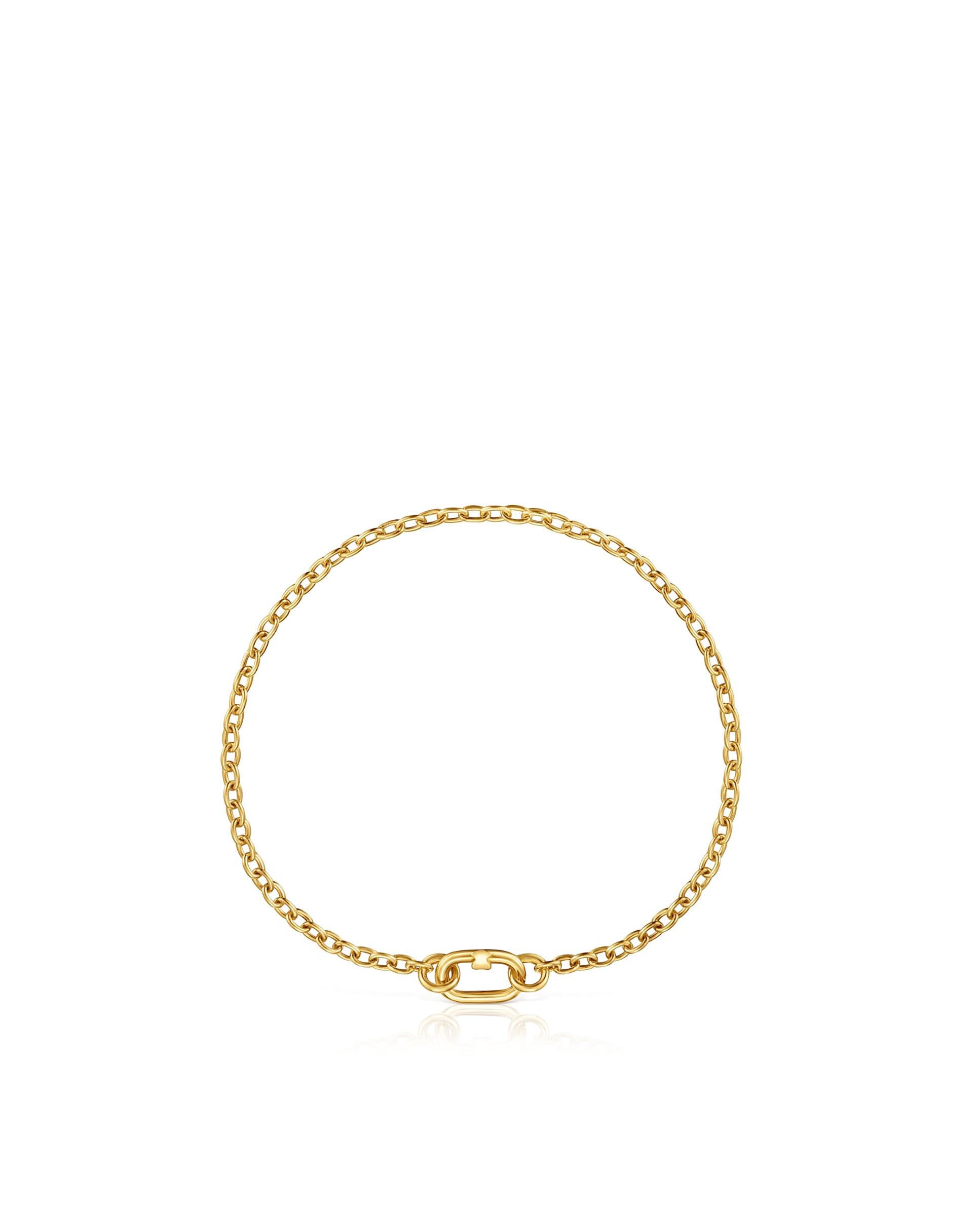 Pulseira de Corrente Hold Oval Grossa de Ouro Dourado-2