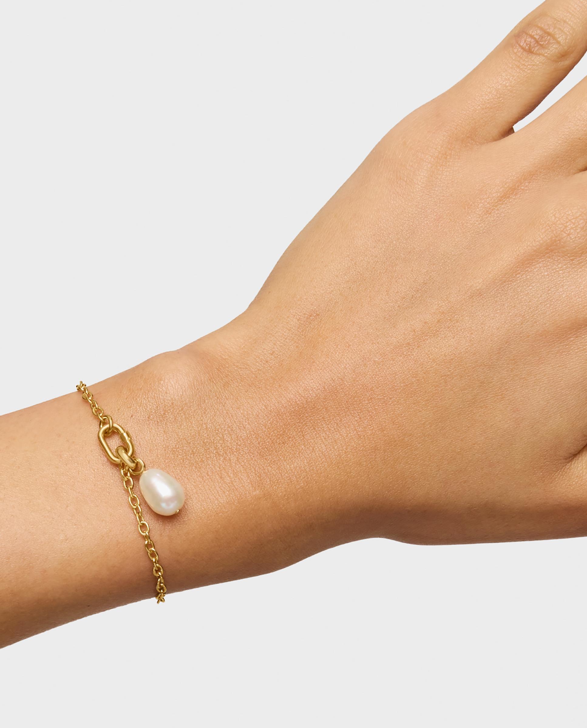 Pulseira de Corrente Hold Oval Grossa de Ouro Dourado-5