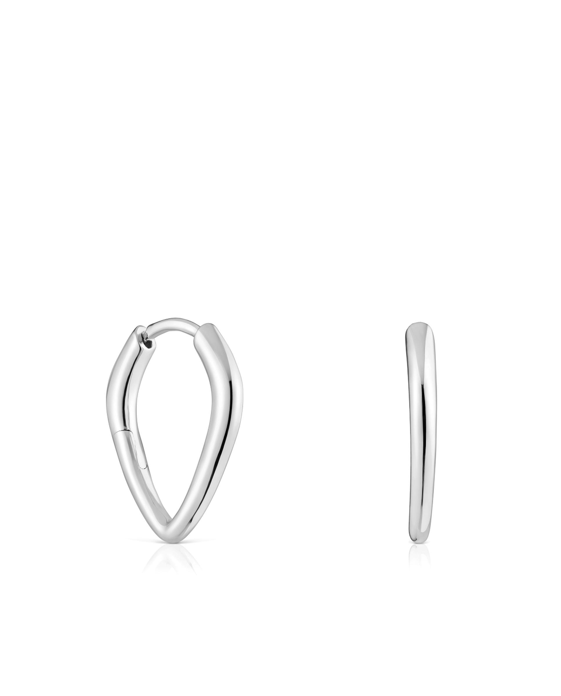 Brincos de Aro Basics de Prata Curtos com Aro Púa Prateado-1