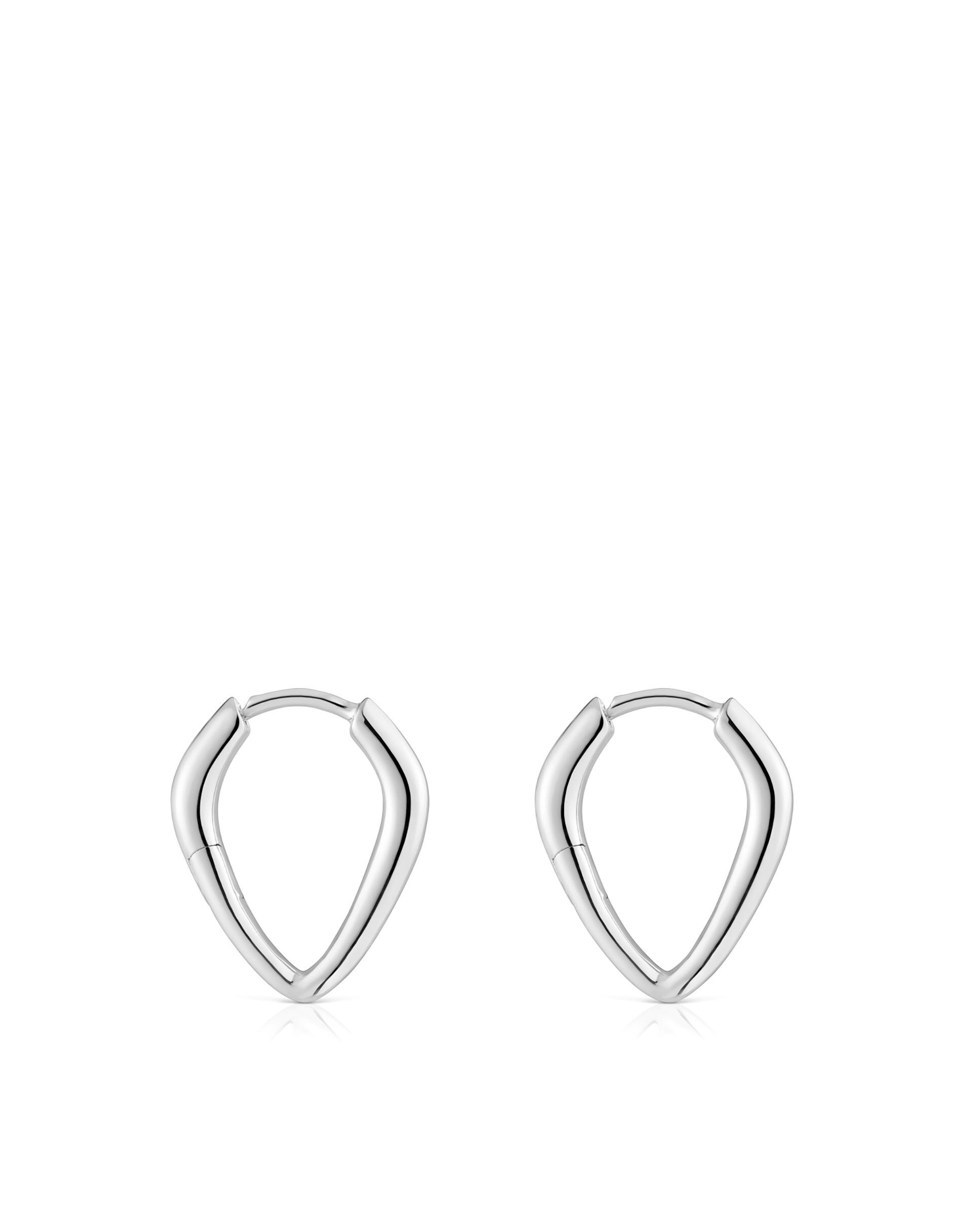 Brincos de Aro Basics de Prata Curtos com Aro Púa Prateado-2