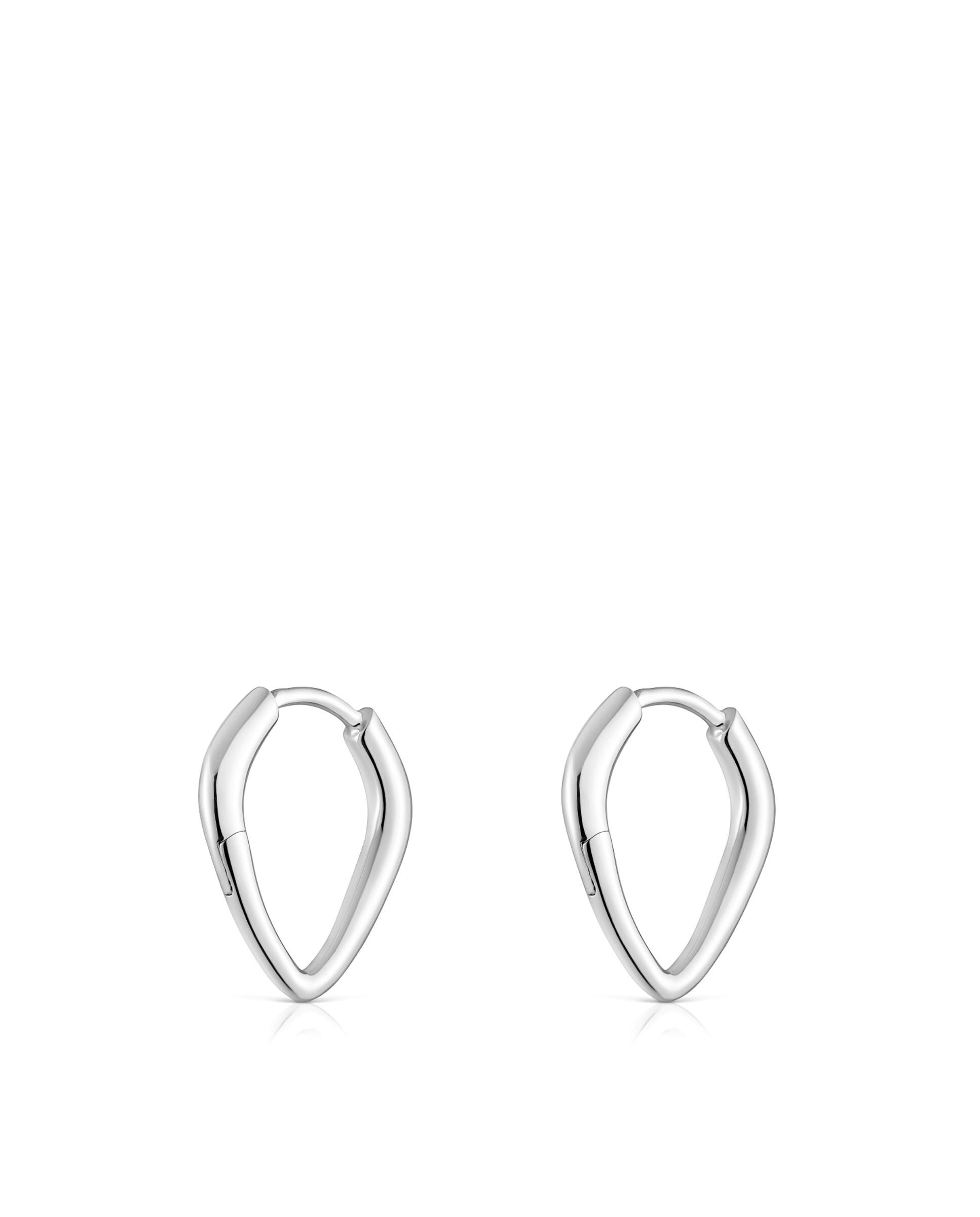 Brincos de Aro Basics de Prata Curtos com Aro Púa Prateado-3