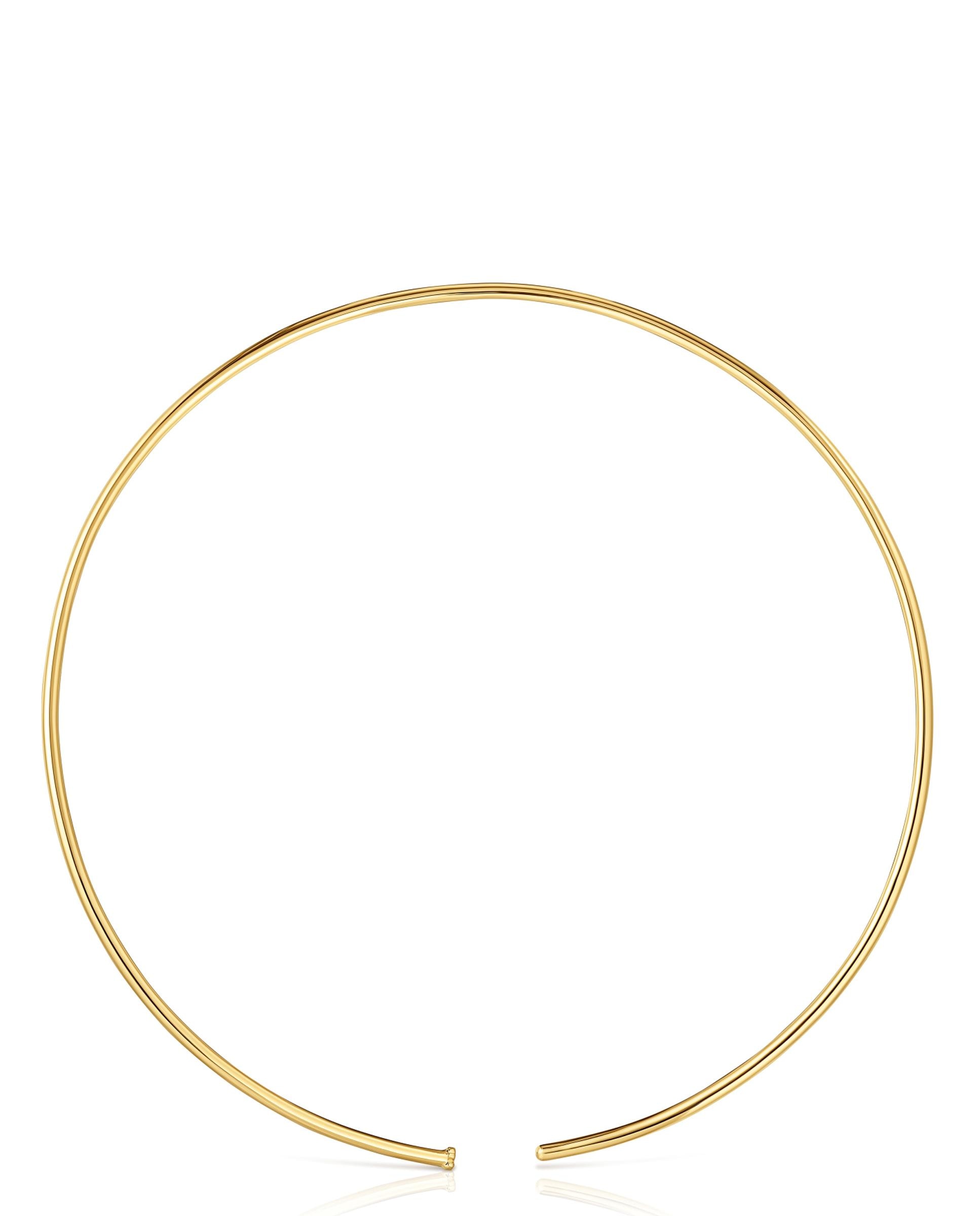 Colar Básico Banhado em Ouro 18 Kt Sobre Prata Dourado-1