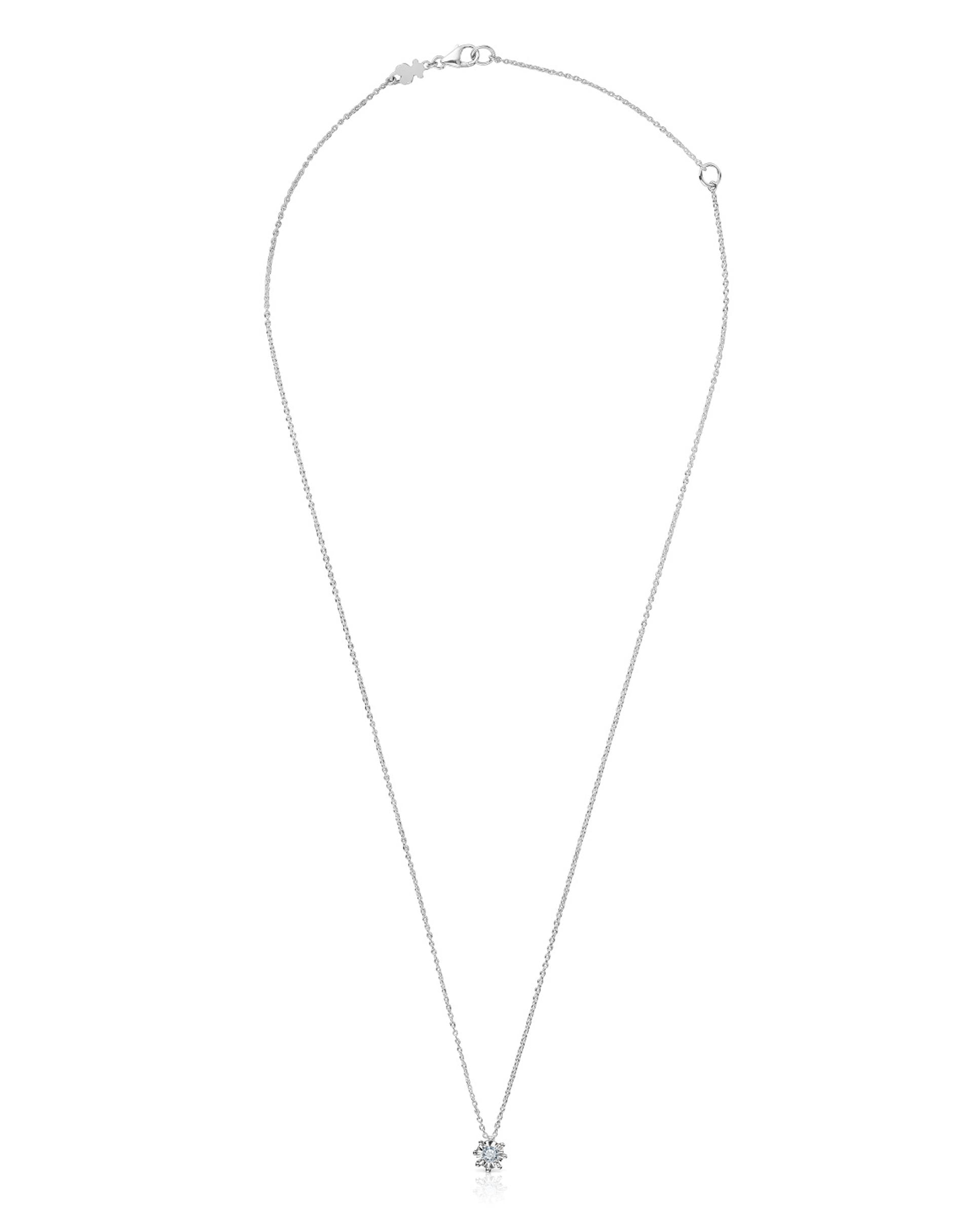 Colar Les Classiques Curto Rosetão de Ouro Branco e Diamantes 0,10 Ct Prata-1