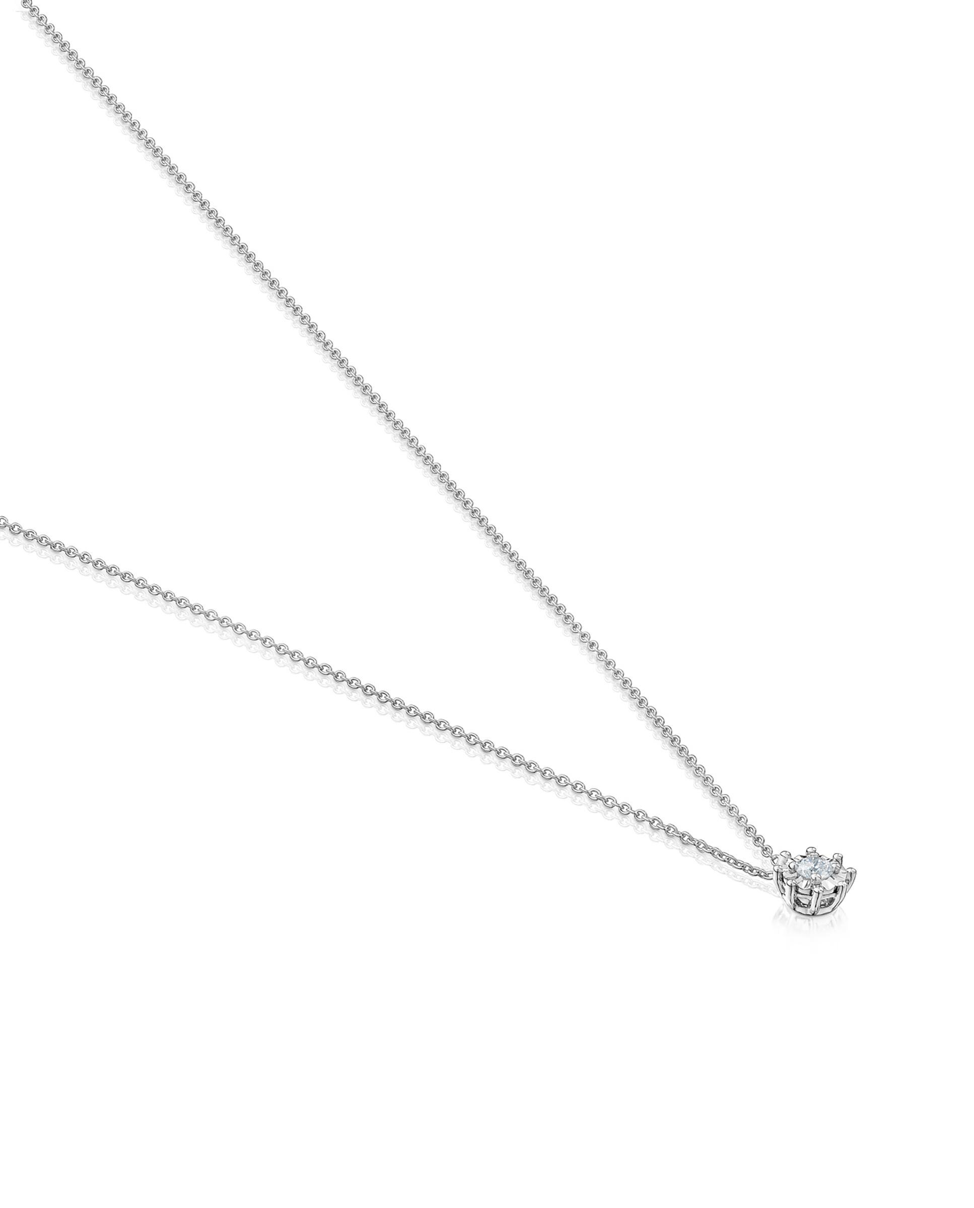 Colar Les Classiques Curto Rosetão de Ouro Branco e Diamantes 0,10 Ct Prata-2