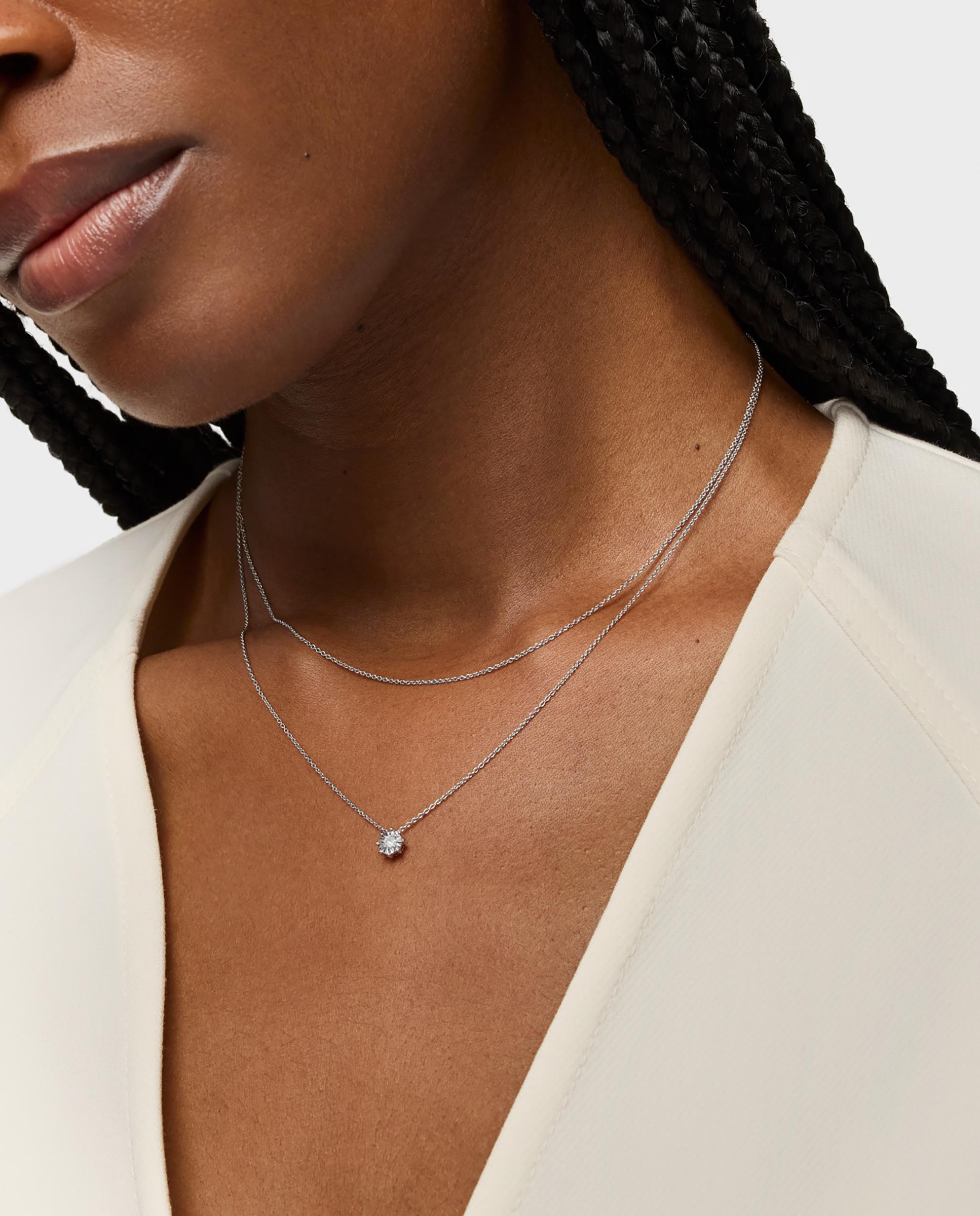 Colar Les Classiques Curto Rosetão de Ouro Branco e Diamantes 0,10 Ct Prata-4