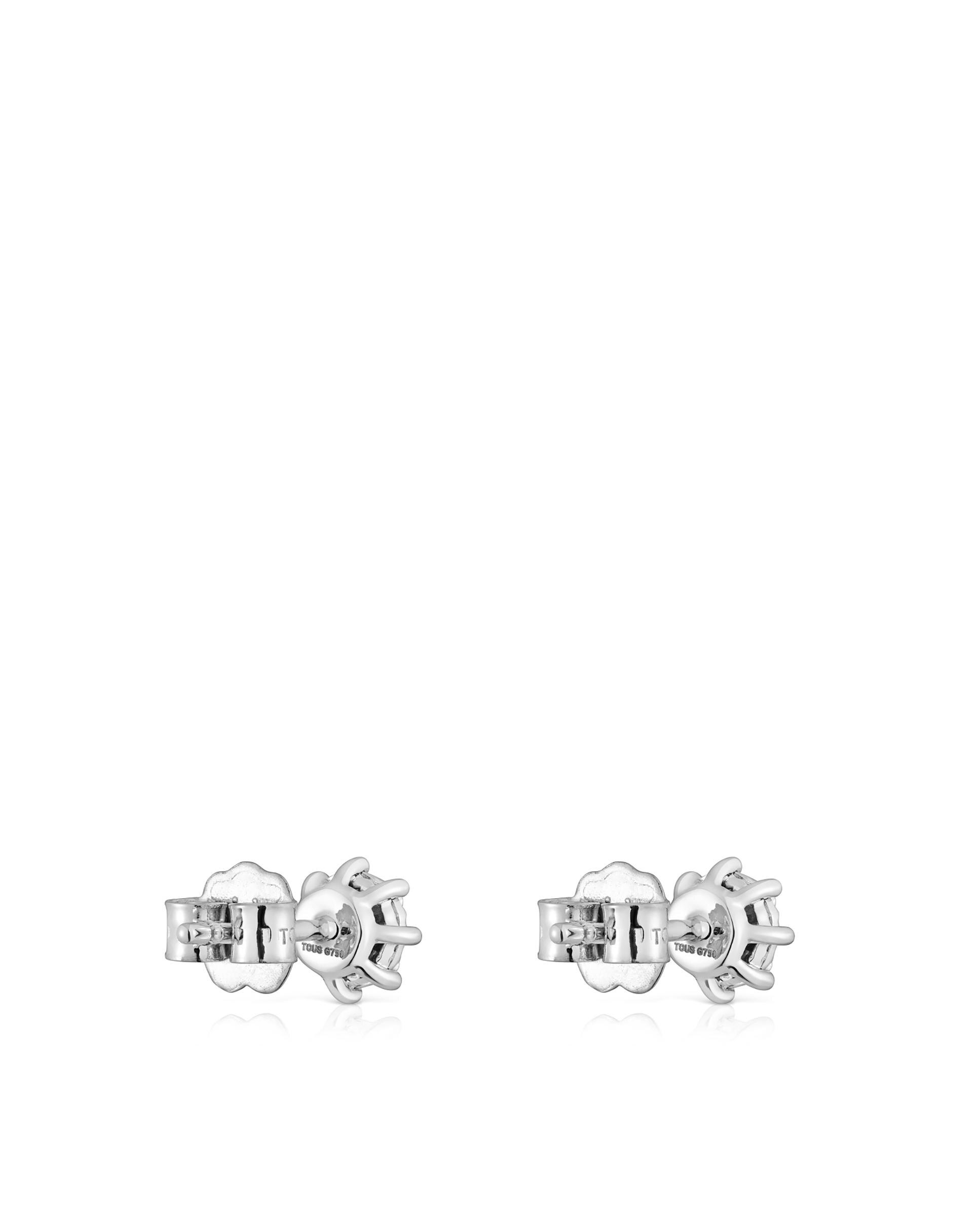 Brincos Les Classiques Pequenos de Ouro Branco e Diamantes 0,30 Ct Branco-2