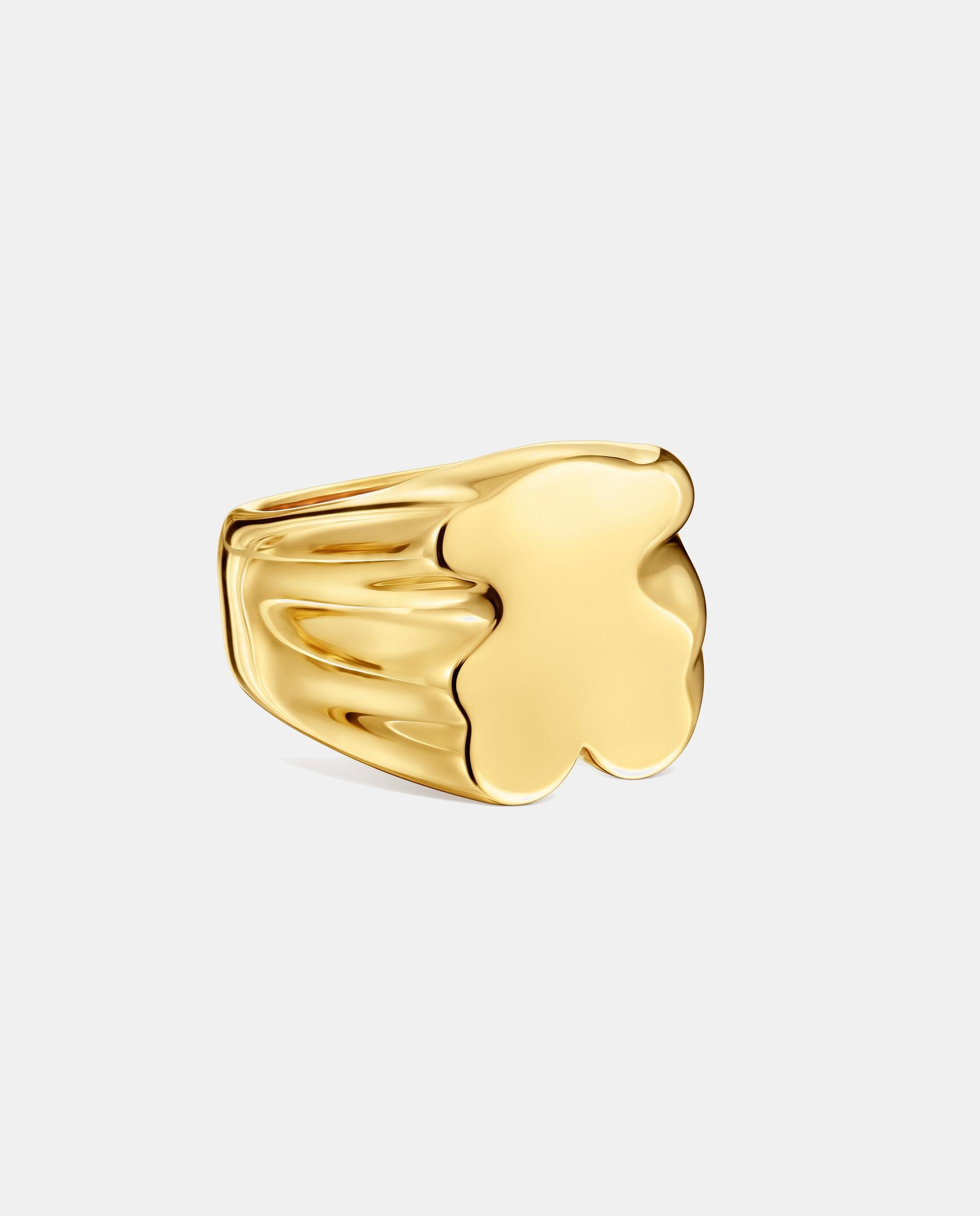 Anel Selo Sweet Dolls com Urso Médio Banhado a Ouro 18 Kt Sobre Prata Dourado-2